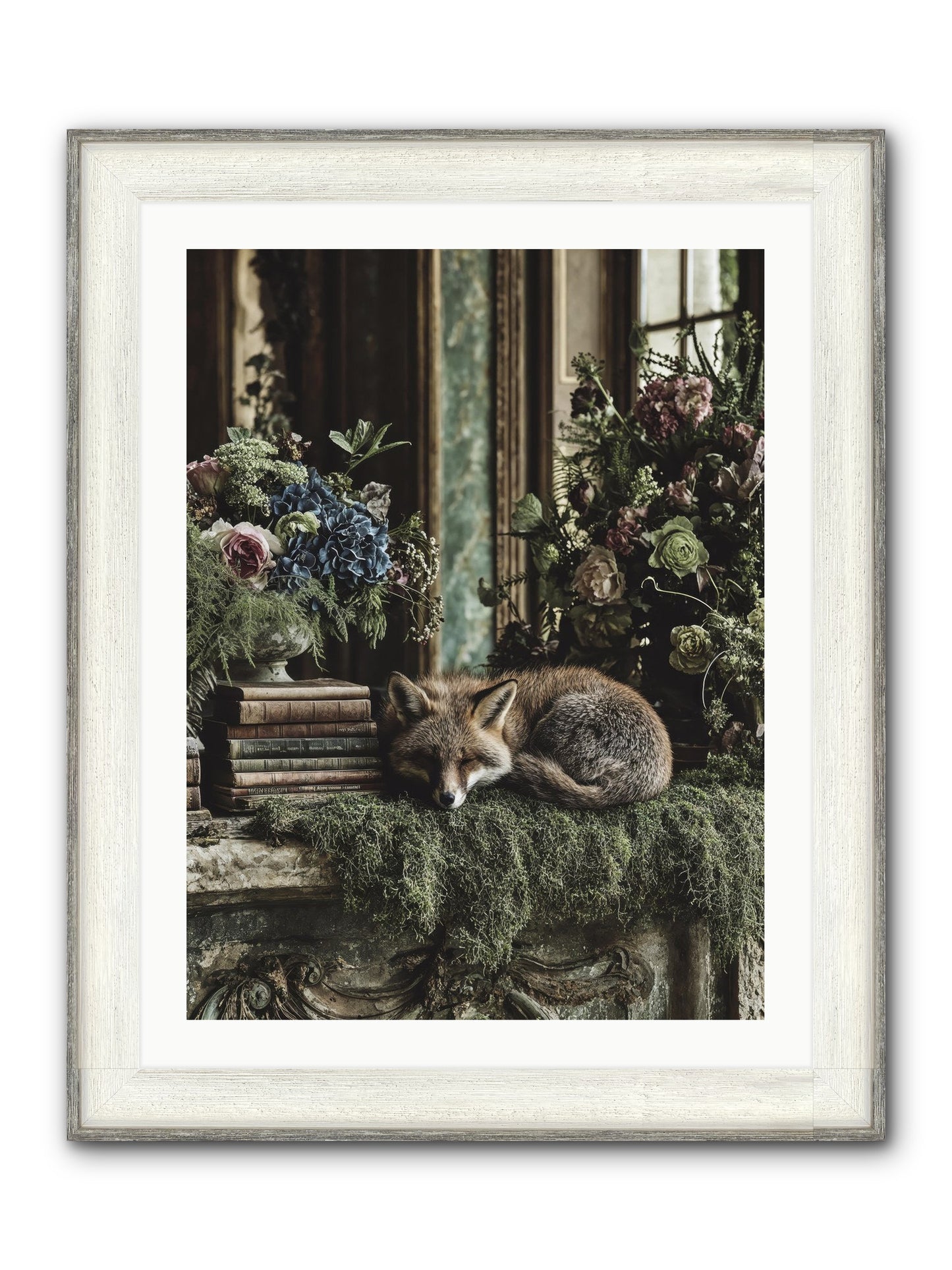 Grasshopper Framed Print - Driftwood White 24x32