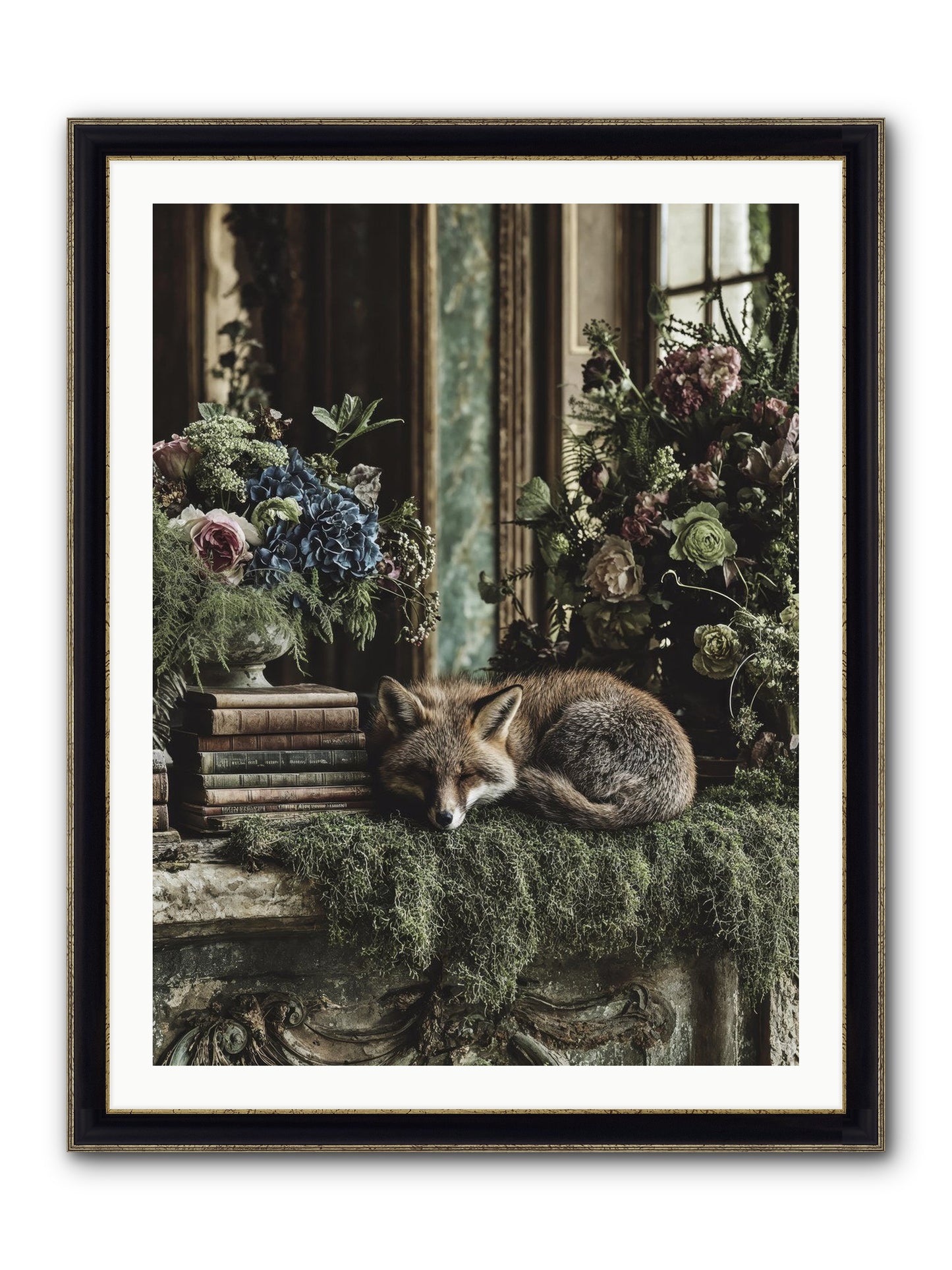 Grasshopper Framed Print - Black & Gold 30x40