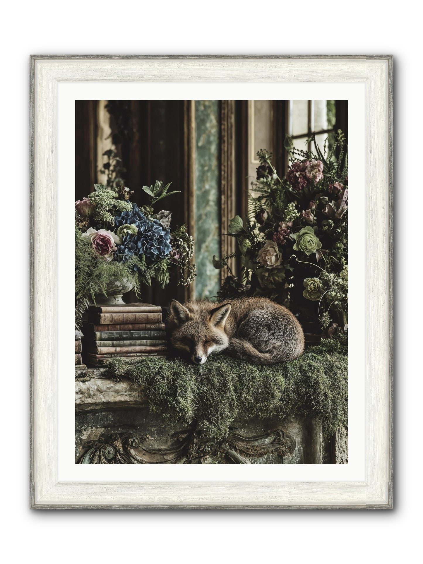 Grasshopper Framed Print - Driftwood White 30x40