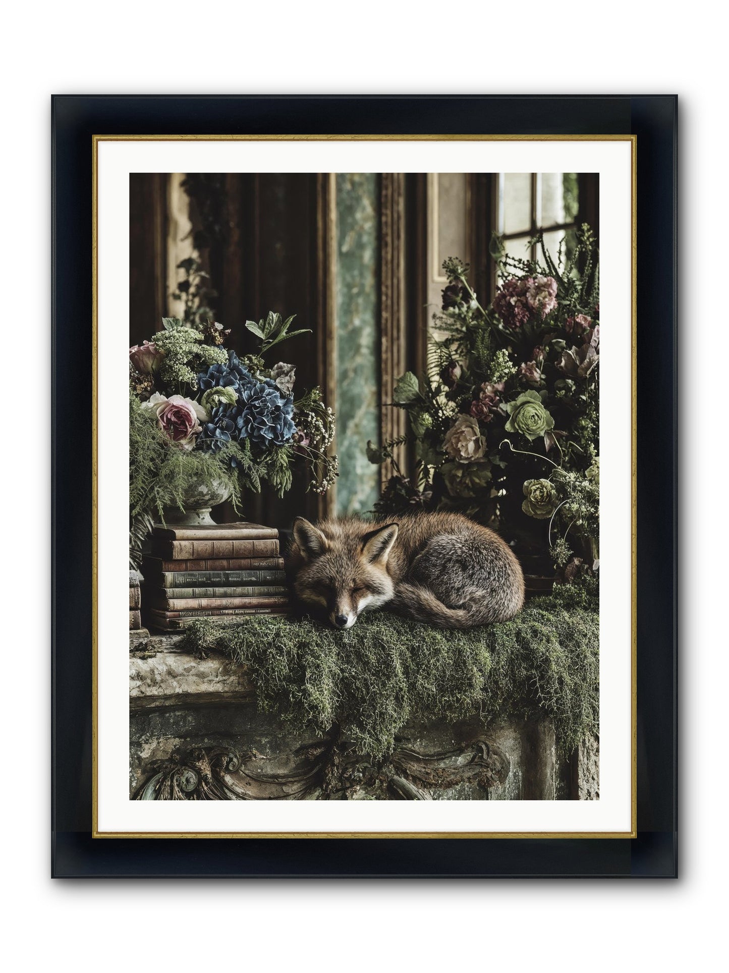 Grasshopper Framed Print - Wide Black w/Gold 30x40