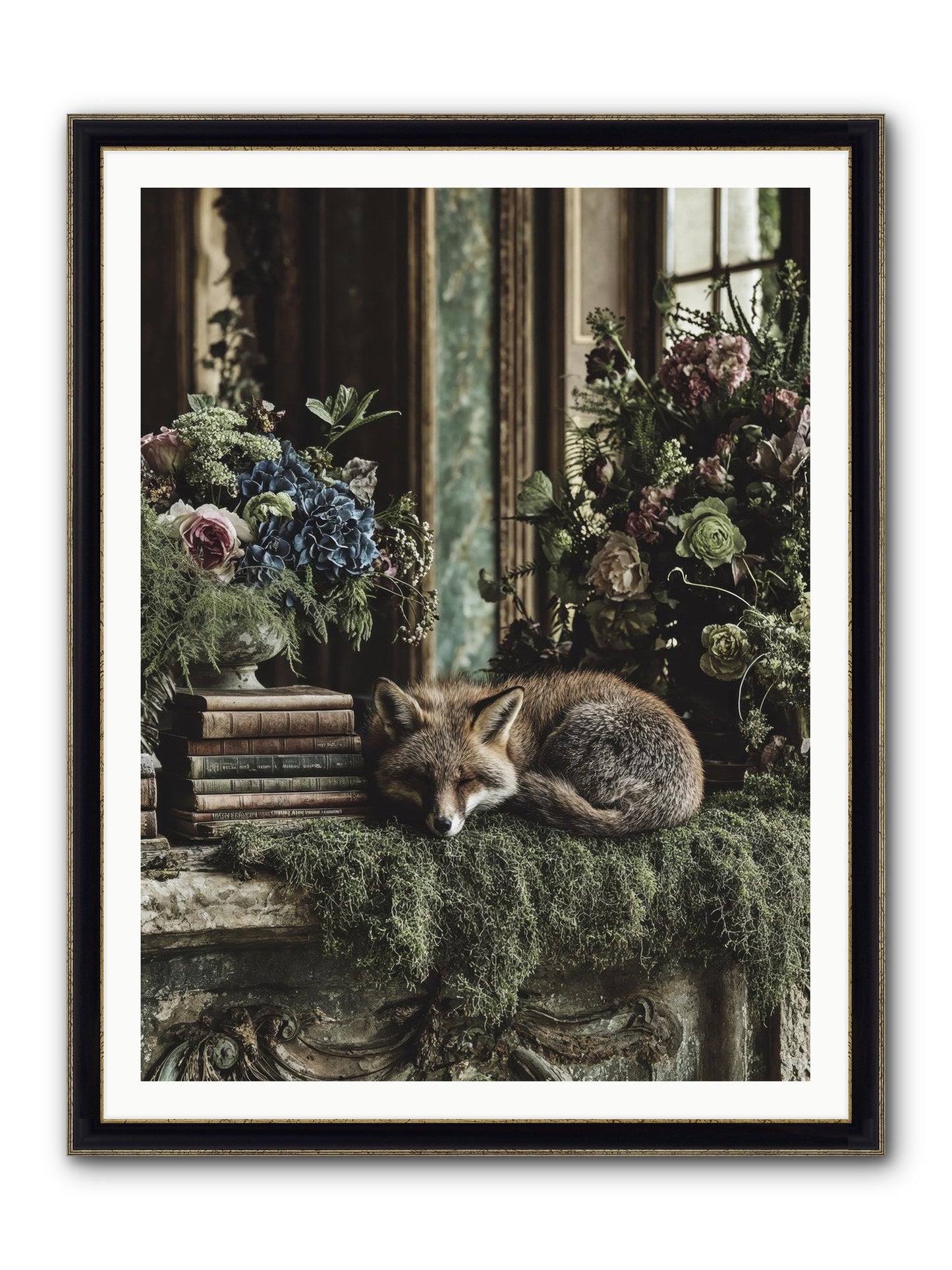 Grasshopper Framed Print - Black & Gold 36x48