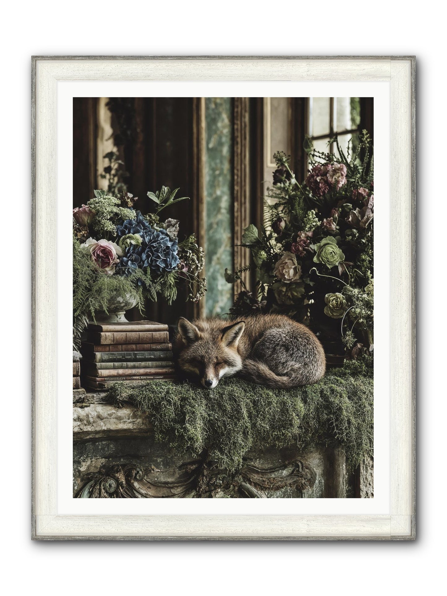 Grasshopper Framed Print - Driftwood White 36x48