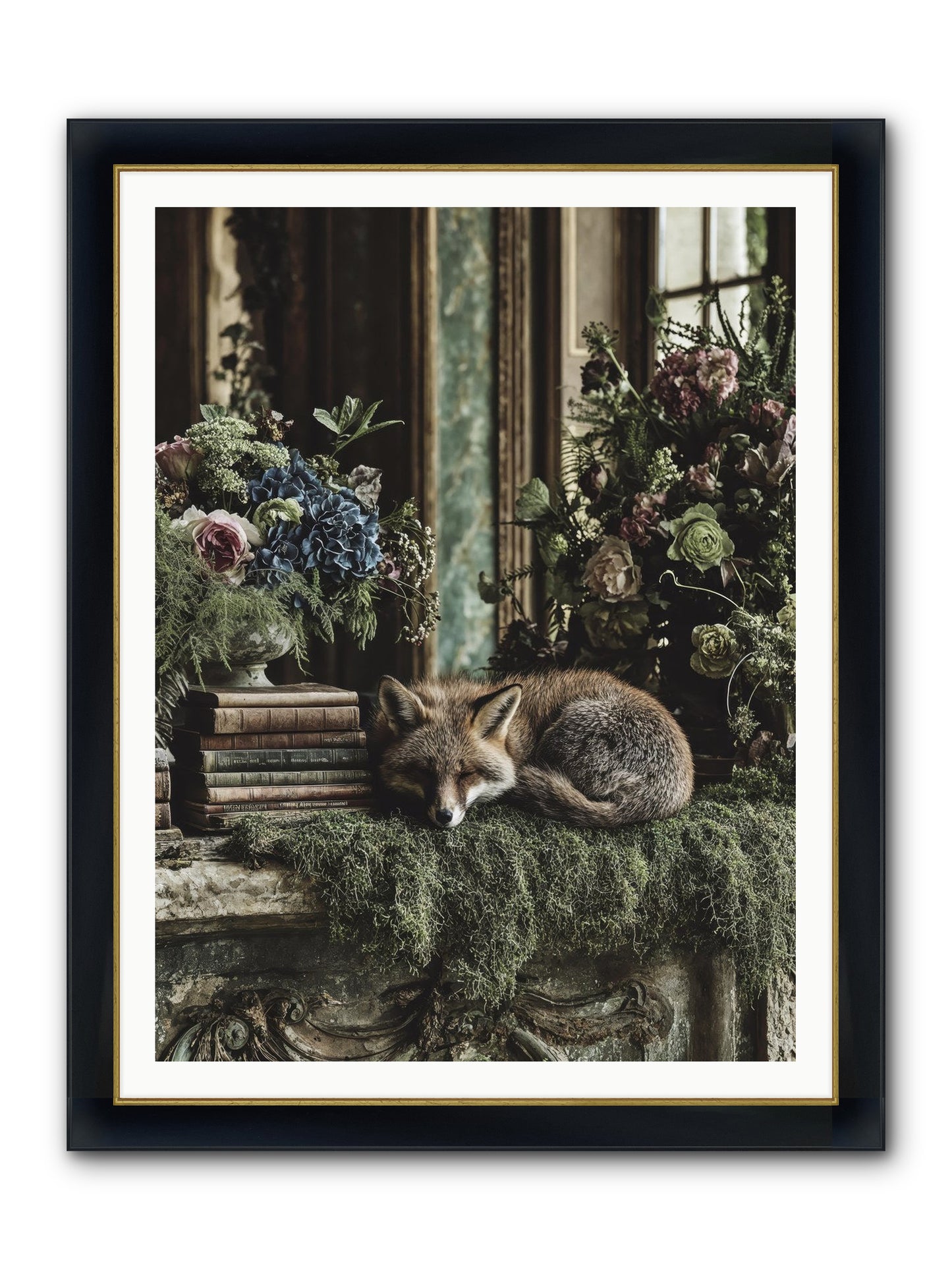 Grasshopper Framed Print - Wide Black w/Gold 36x48