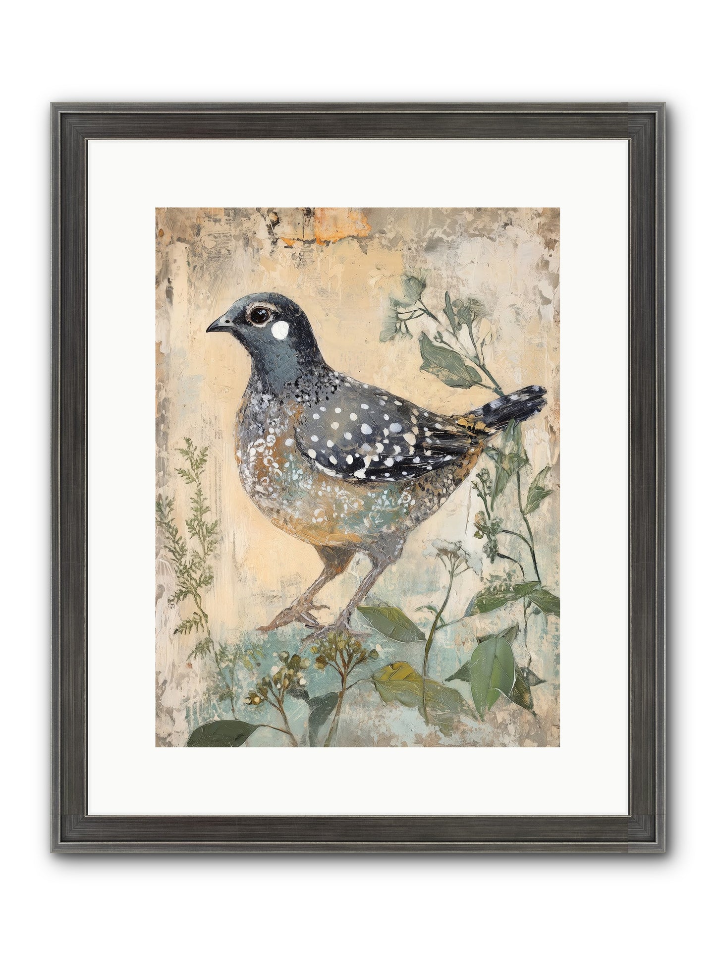 Grassland Jewel Framed Print - Slimwoods Black/Silver 12x16