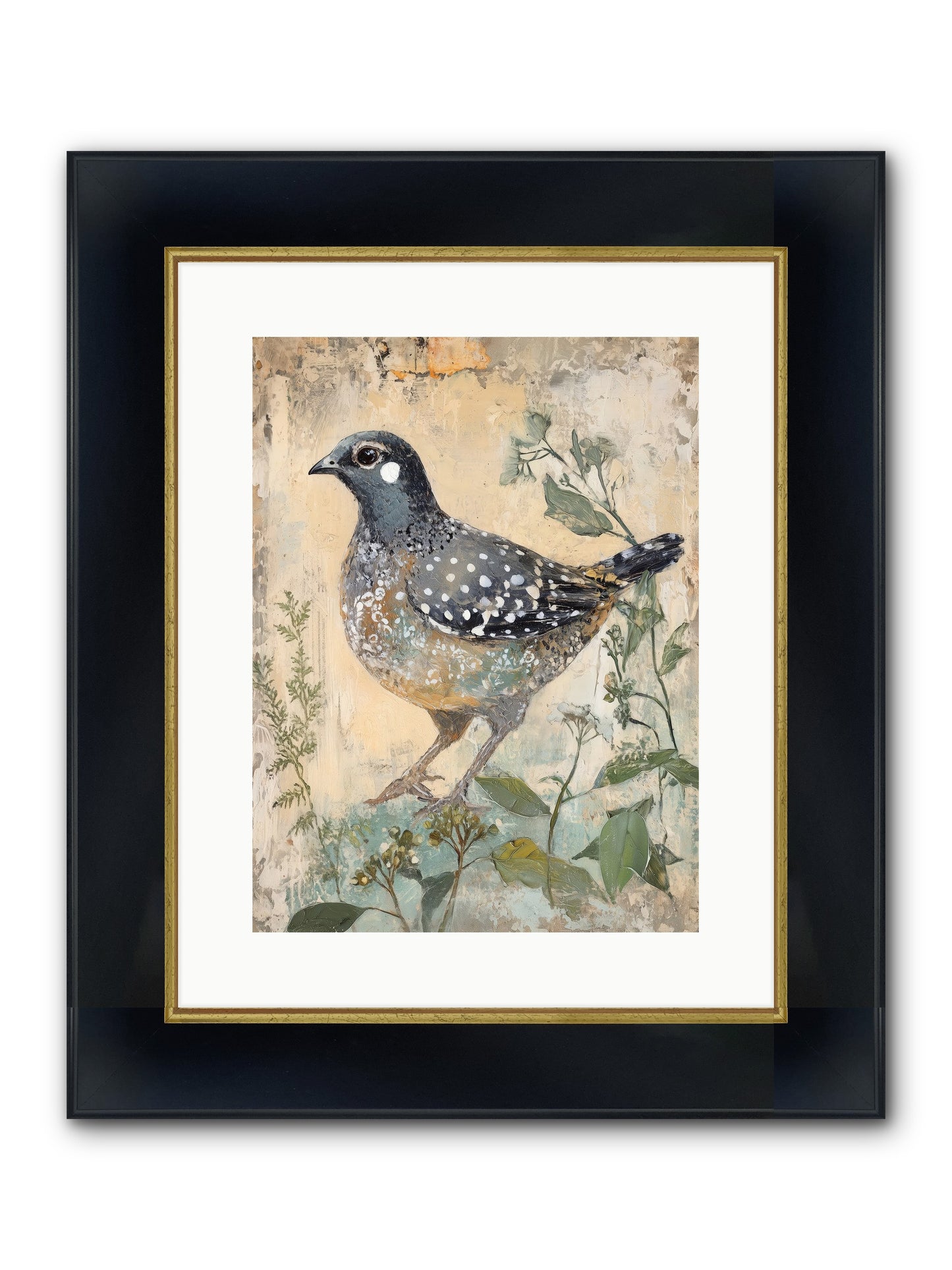 Grassland Jewel Framed Print - Wide Black w/Gold 12x16