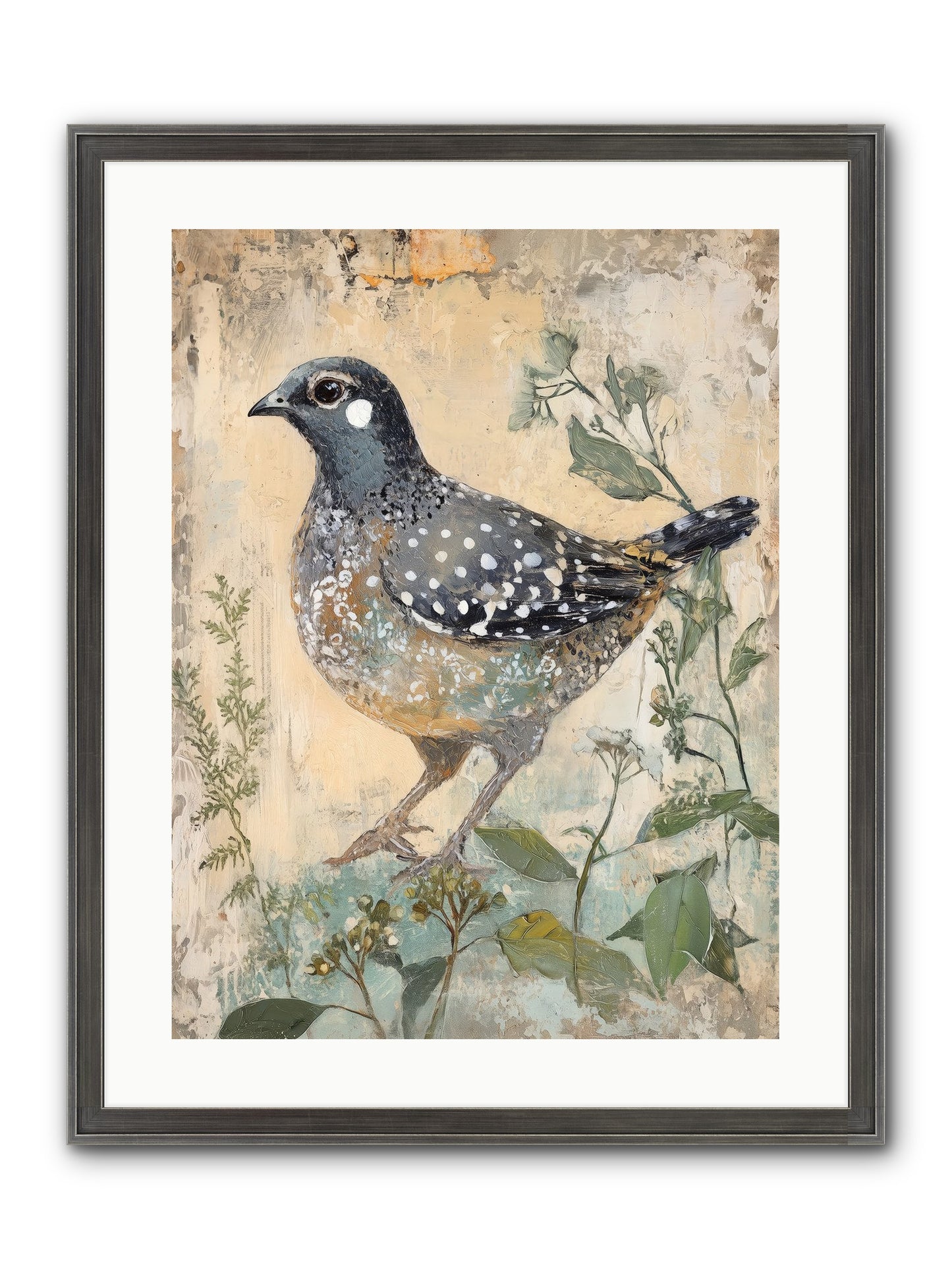 Grassland Jewel Framed Print - Slimwoods Black/Silver 18x24