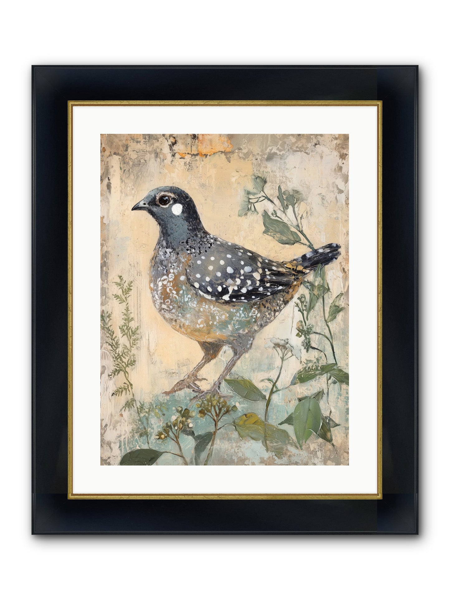 Grassland Jewel Framed Print - Wide Black w/Gold 18x24