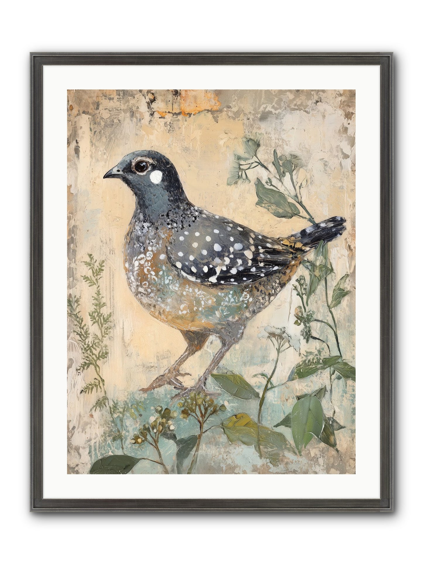 Grassland Jewel Framed Print - Slimwoods Black/Silver 24x32