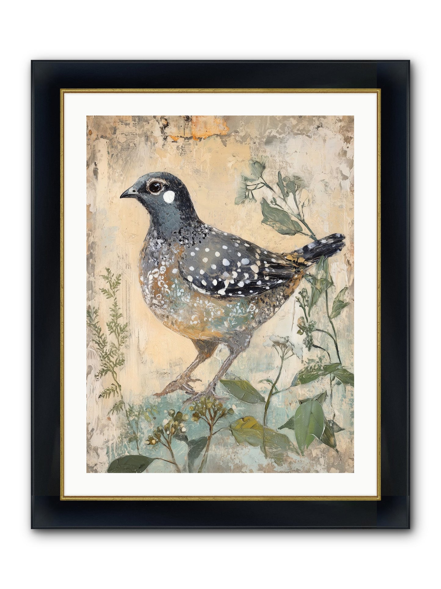 Grassland Jewel Framed Print - Wide Black w/Gold 24x32