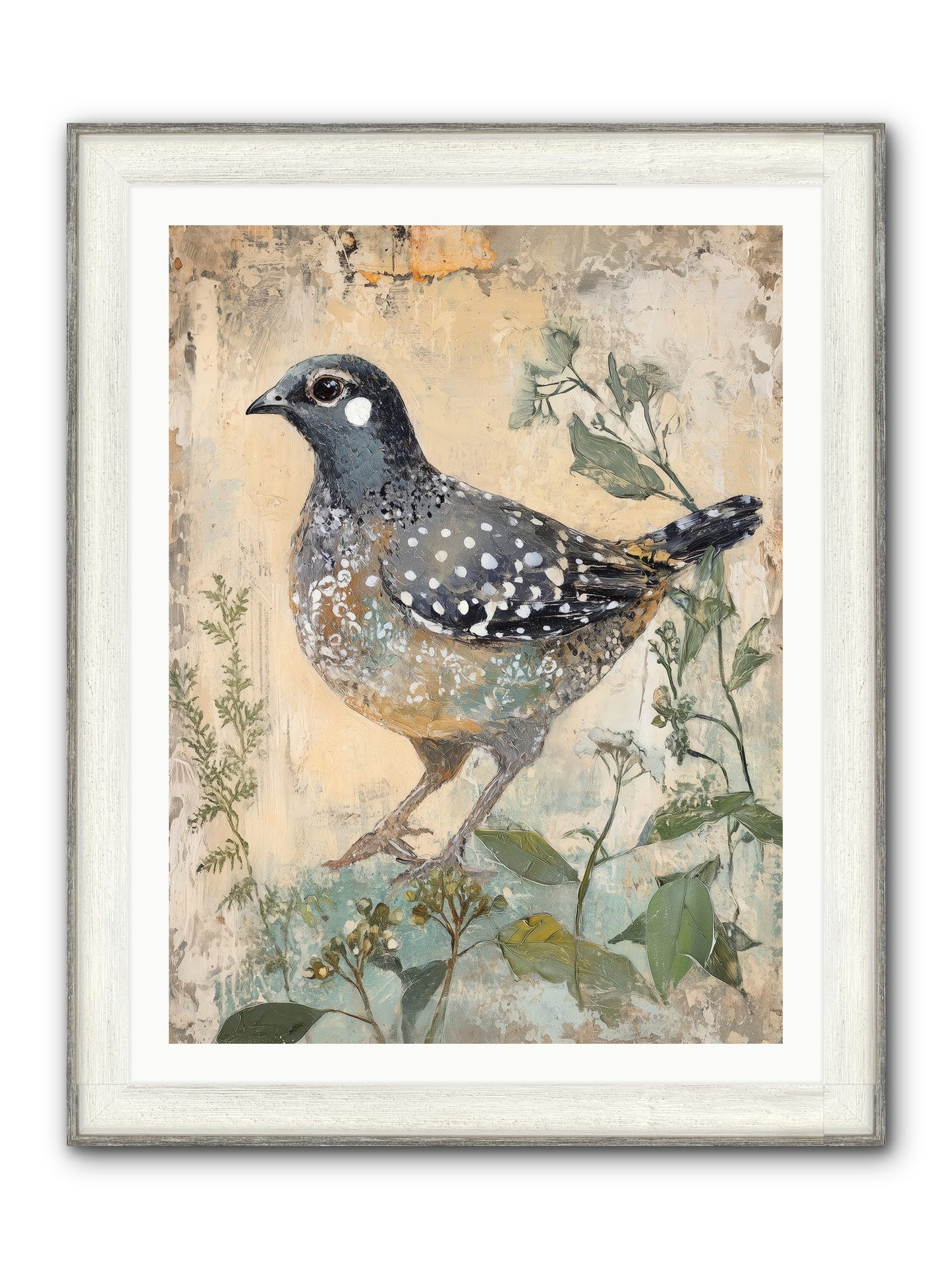Grassland Jewel Framed Print - Driftwood White 30x40