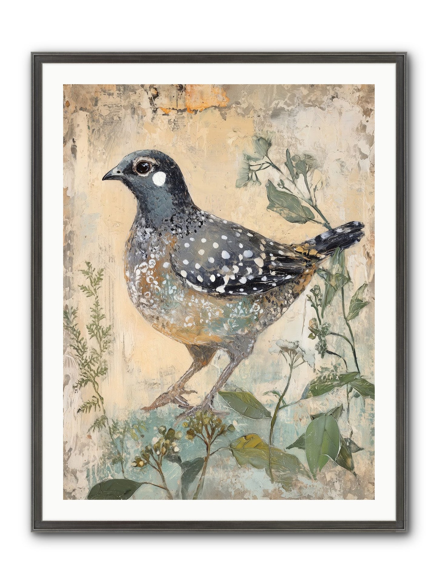 Grassland Jewel Framed Print - Slimwoods Black/Silver 30x40