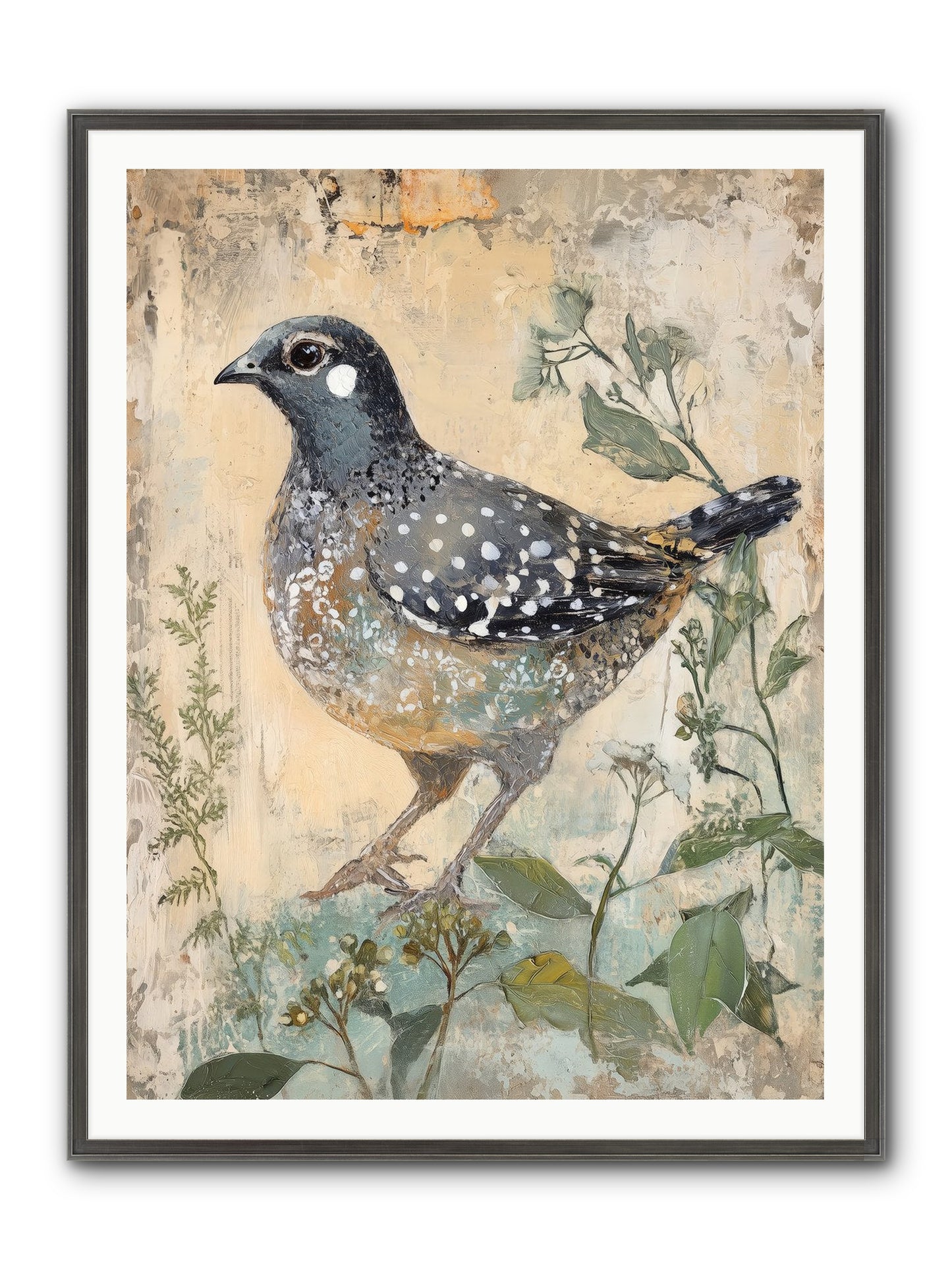 Grassland Jewel Framed Print - Slimwoods Black/Silver 36x48