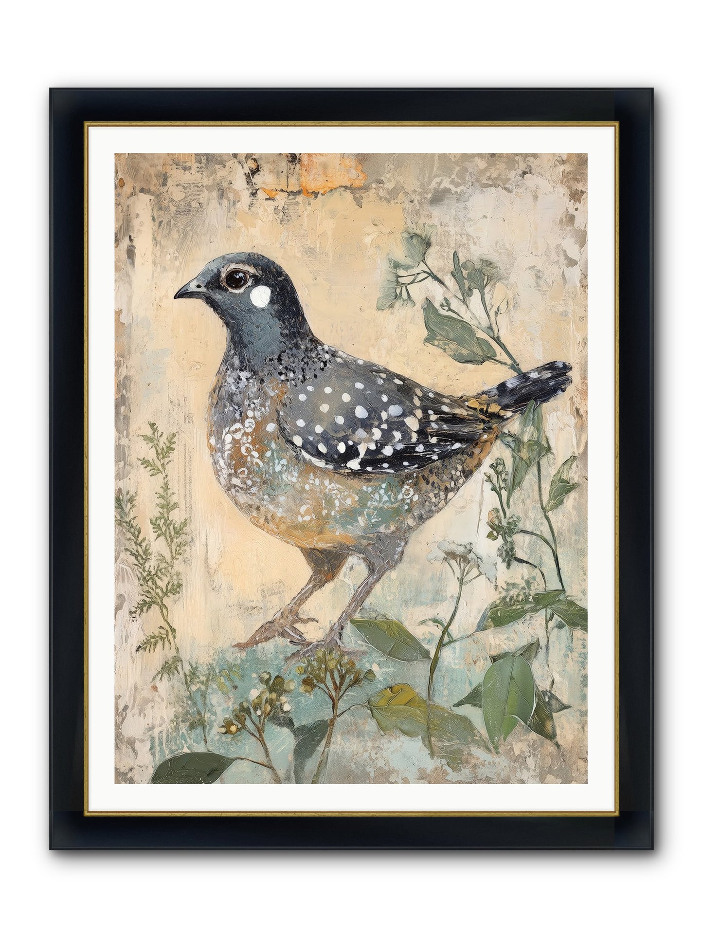 Grassland Jewel Framed Print - Wide Black w/Gold 36x48