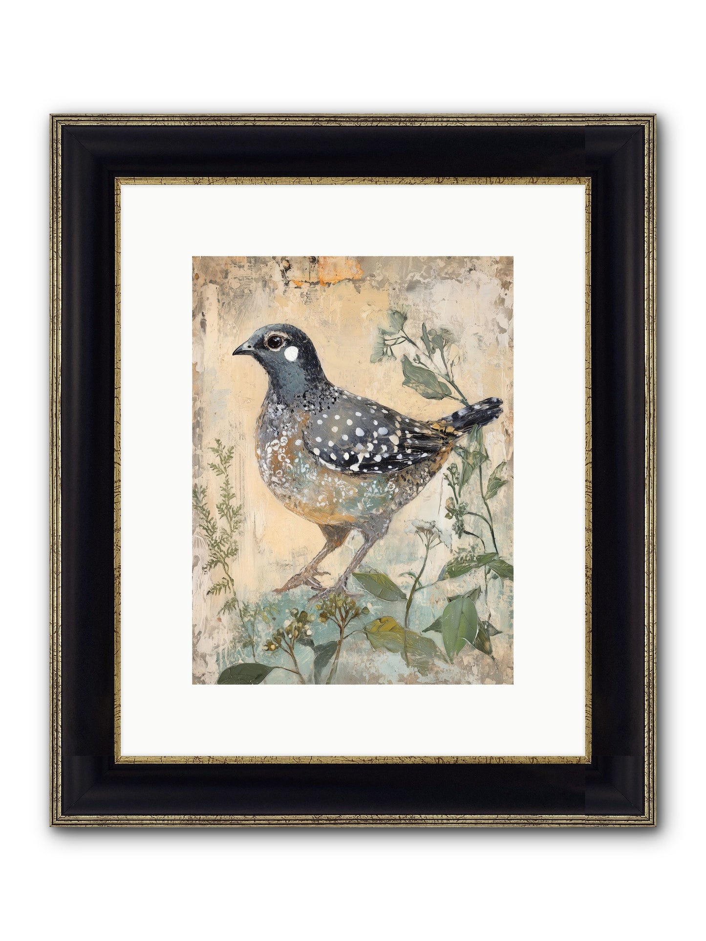 Grassland Jewel Framed Print - Black & Gold 9x12