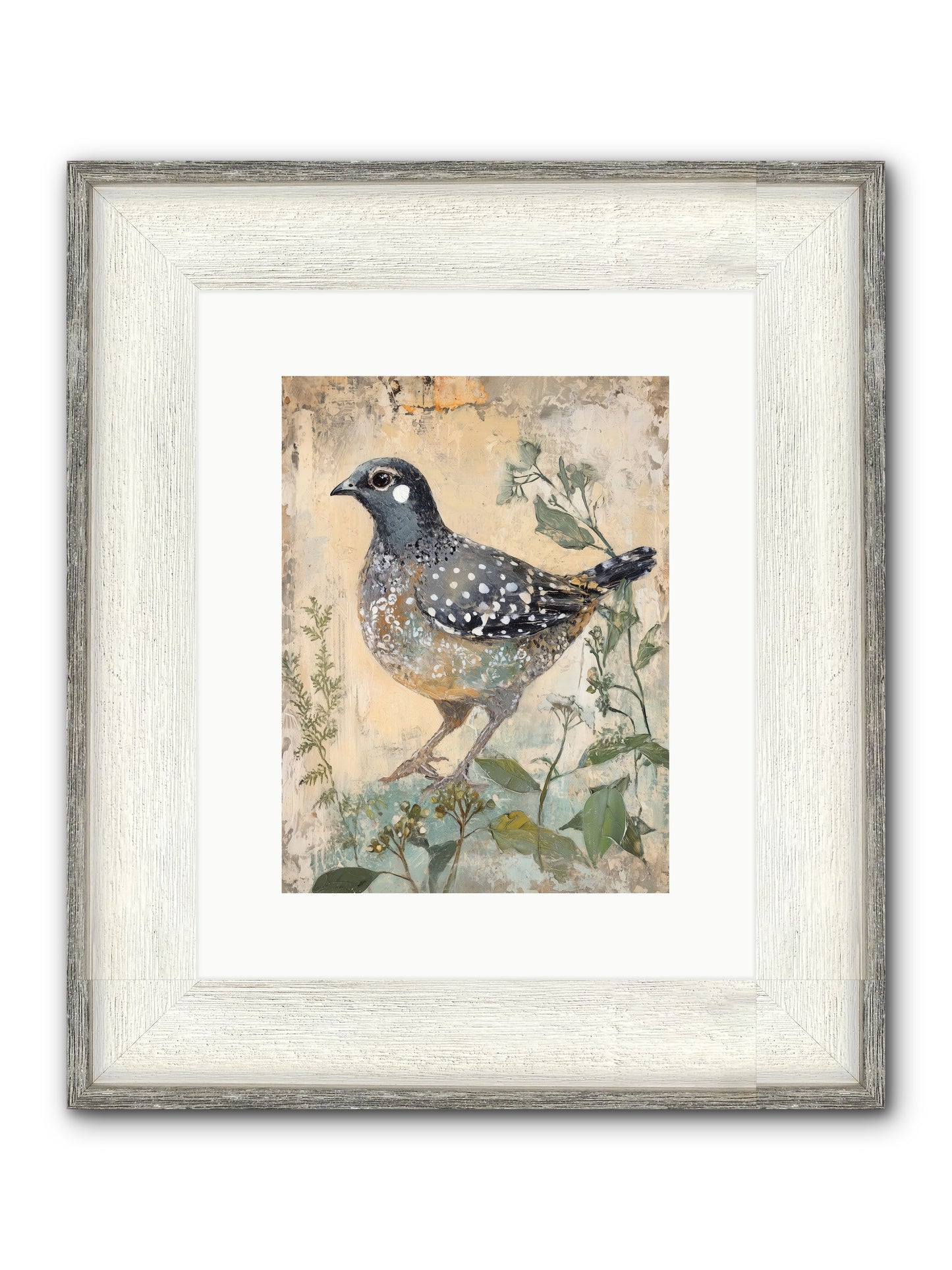 Grassland Jewel Framed Print - Driftwood White 9x12