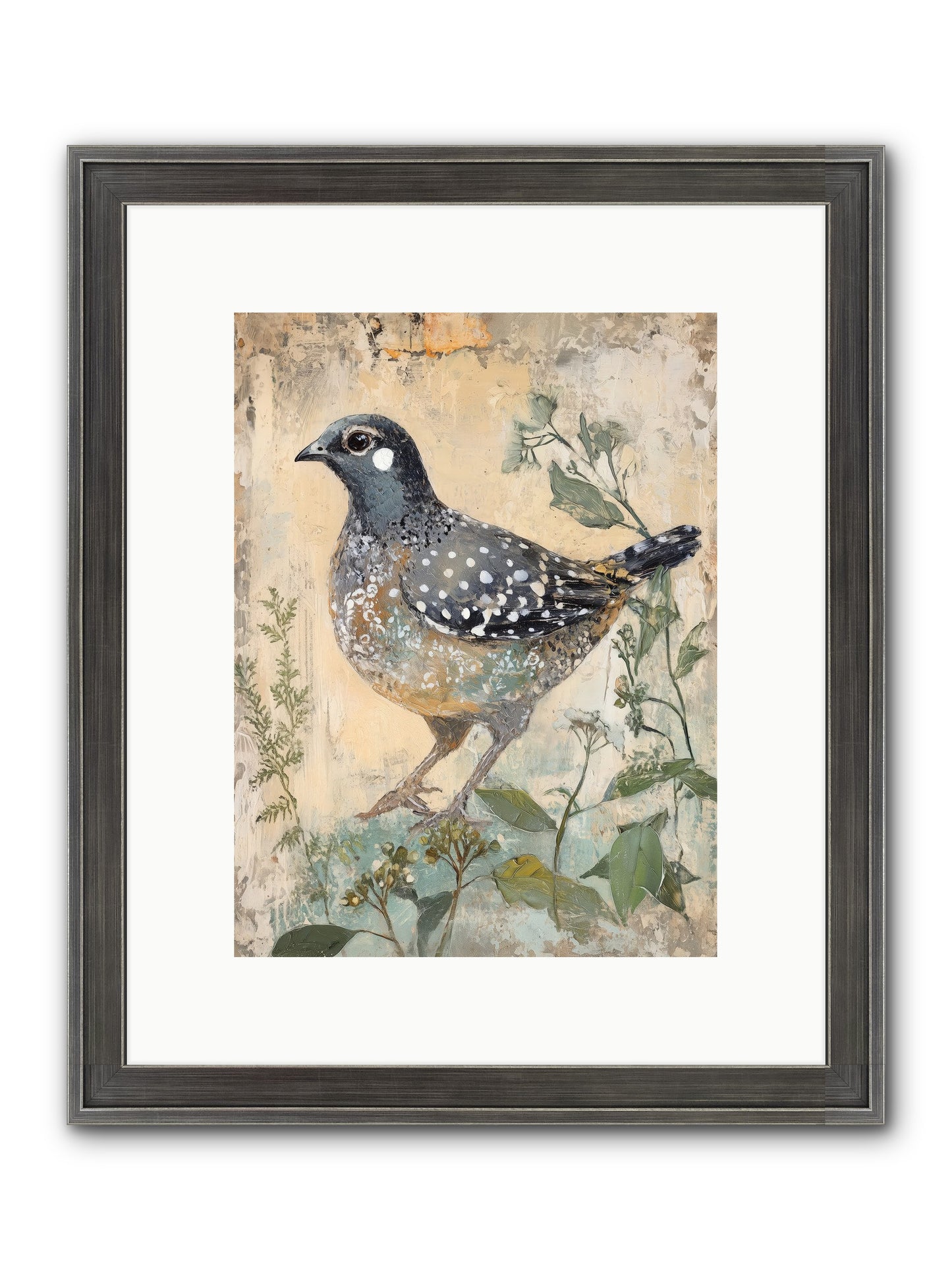 Grassland Jewel Framed Print - Slimwoods Black/Silver 9x12