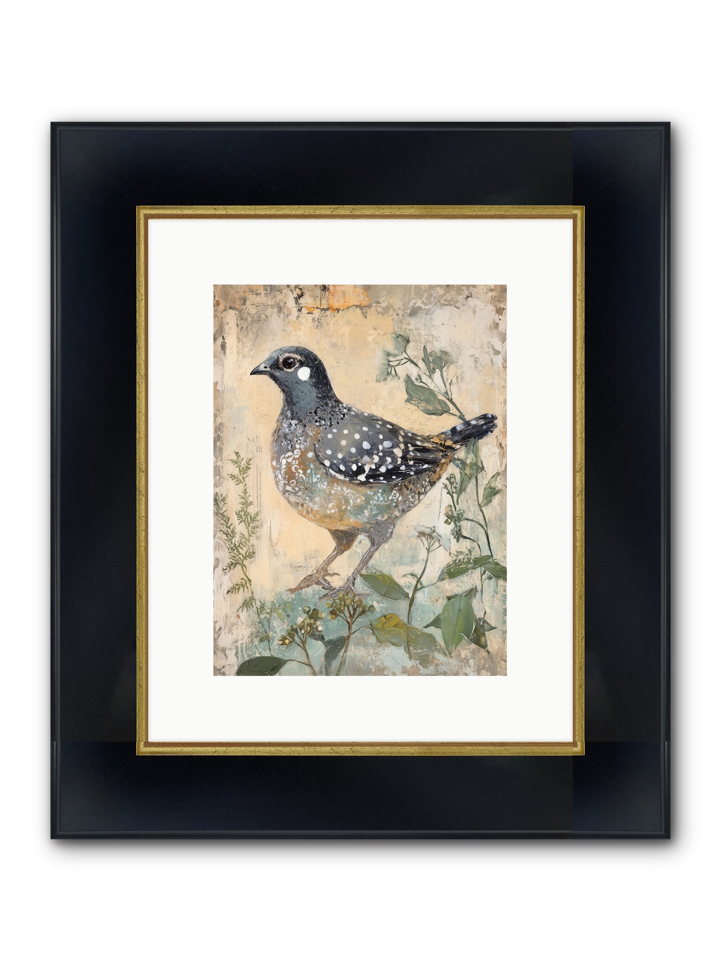 Grassland Jewel Framed Print - Wide Black w/Gold 9x12