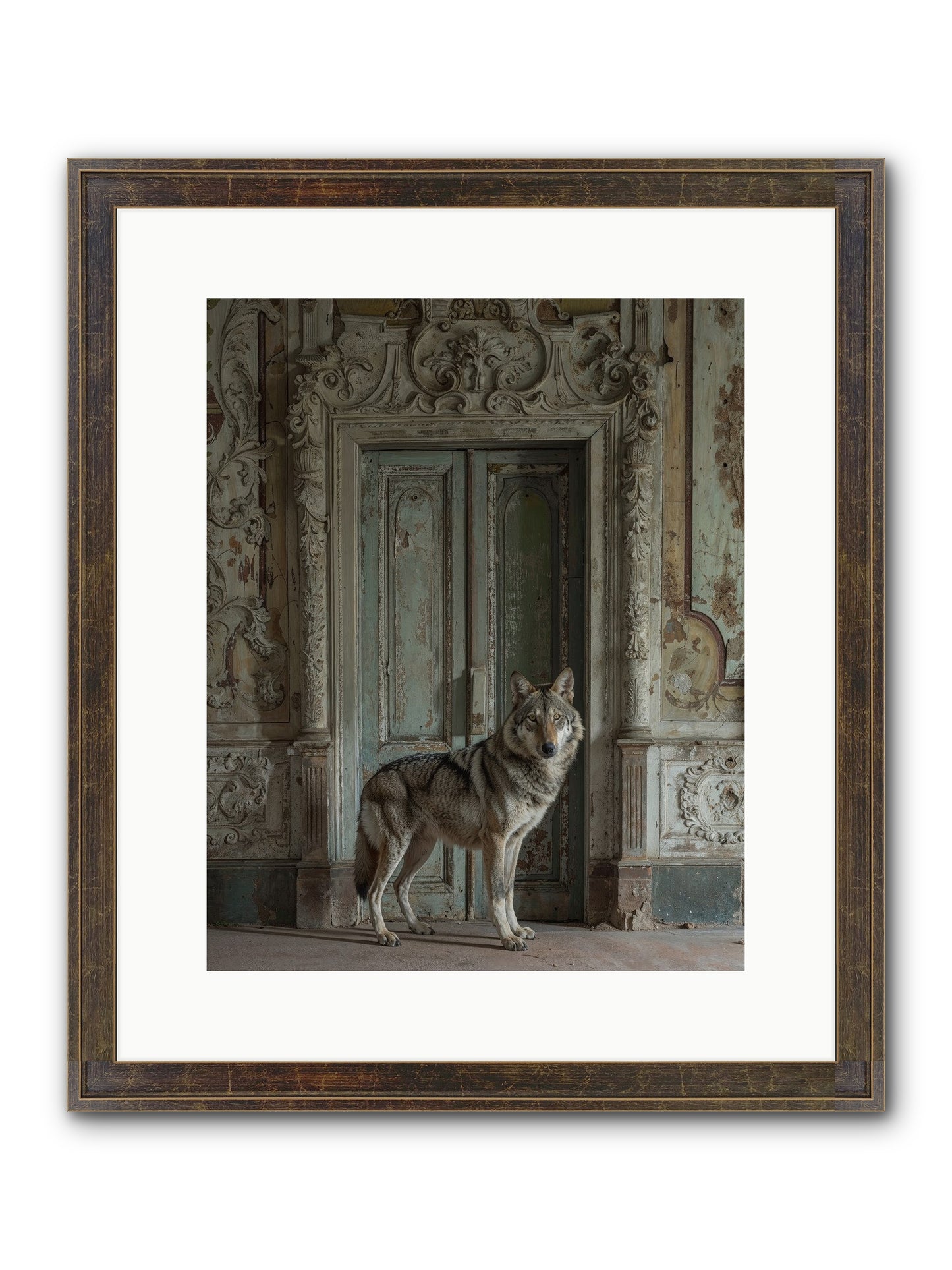 Grey Phantom Of Misty Realms Framed Print - Slimwoods Black/Gold 12x15