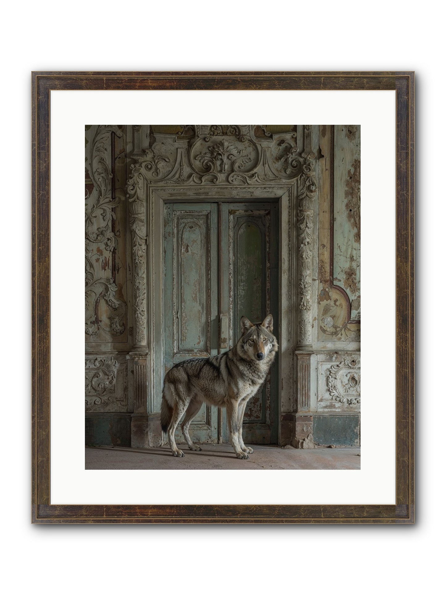 Grey Phantom Of Misty Realms Framed Print - Slimwoods Black/Gold 16x20