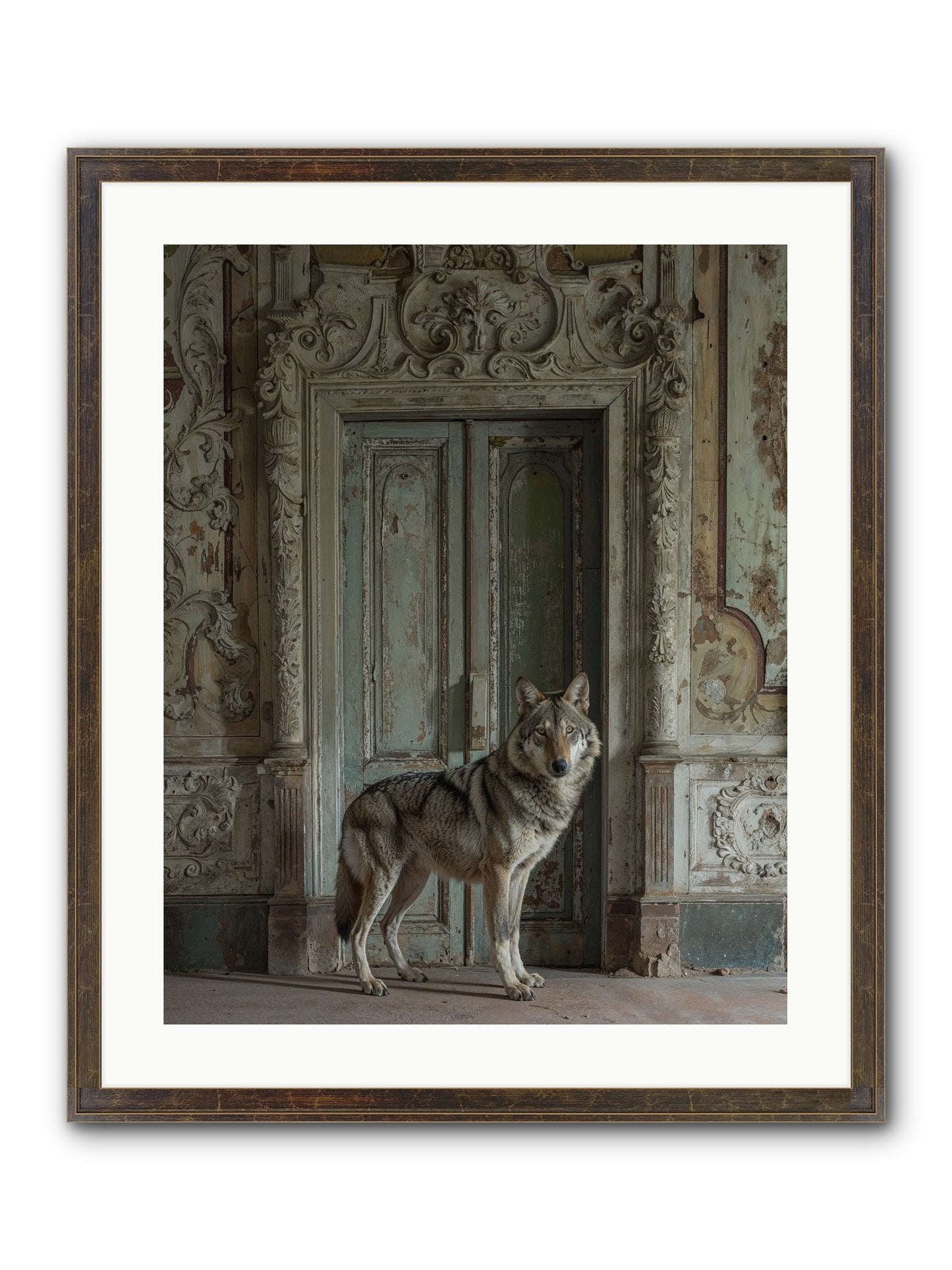 Grey Phantom Of Misty Realms Framed Print - Slimwoods Black/Gold 20x25