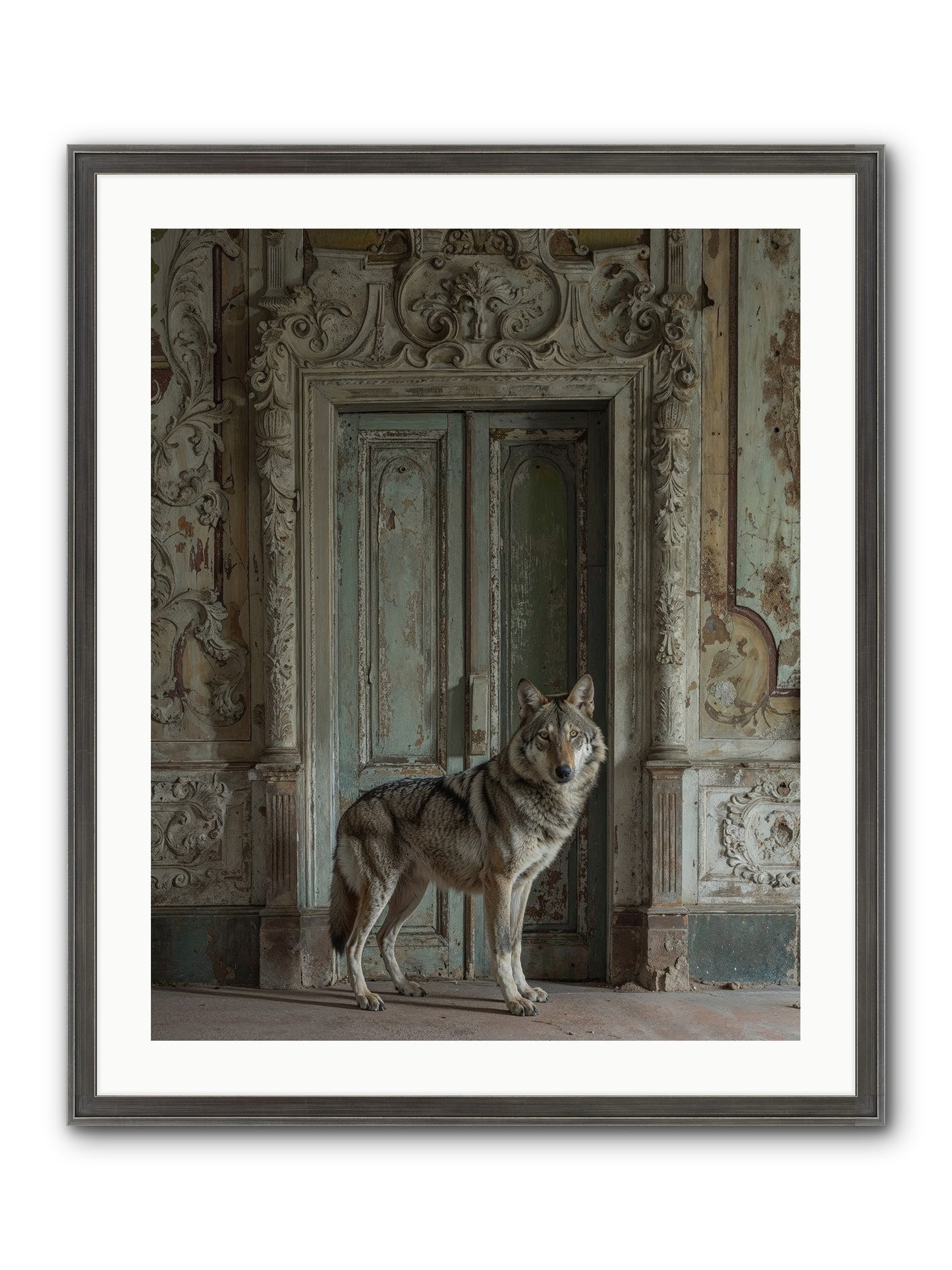 Grey Phantom Of Misty Realms Framed Print - Slimwoods Black/Silver 24x30