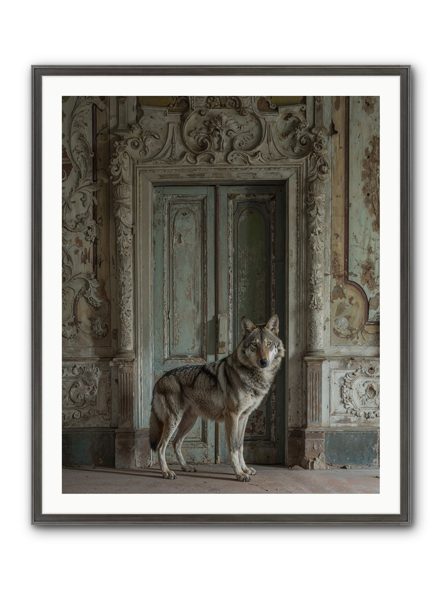 Grey Phantom Of Misty Realms Framed Print - Slimwoods Black/Silver 32x40