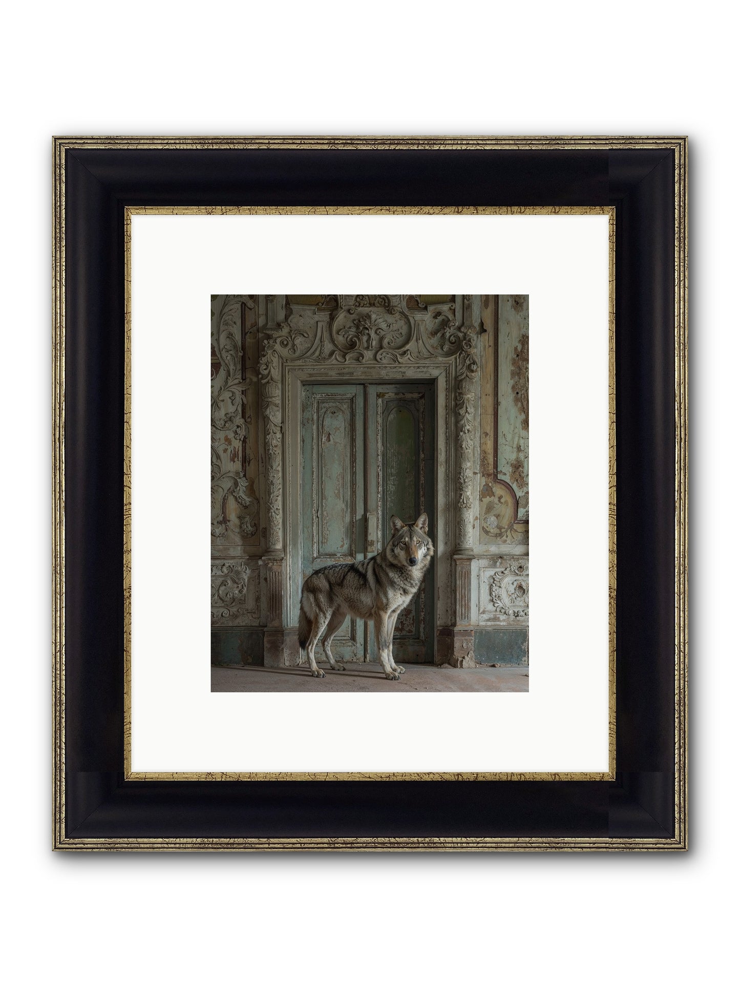 Grey Phantom Of Misty Realms Framed Print - Black & Gold 8x10