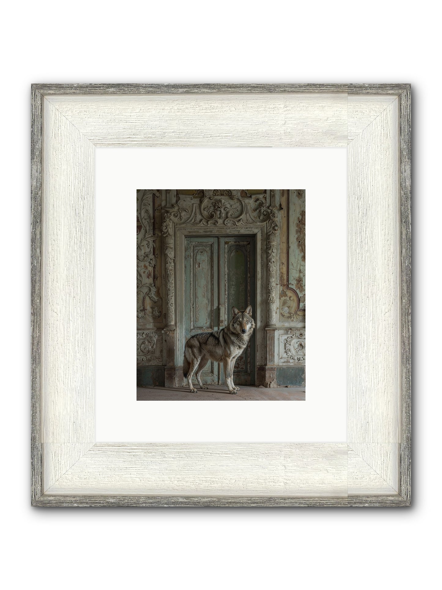 Grey Phantom Of Misty Realms Framed Print - Driftwood White 8x10