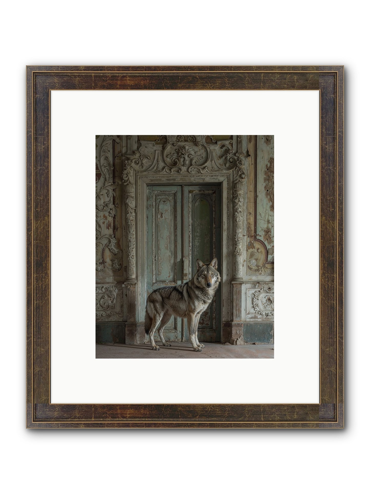 Grey Phantom Of Misty Realms Framed Print - Slimwoods Black/Gold 8x10