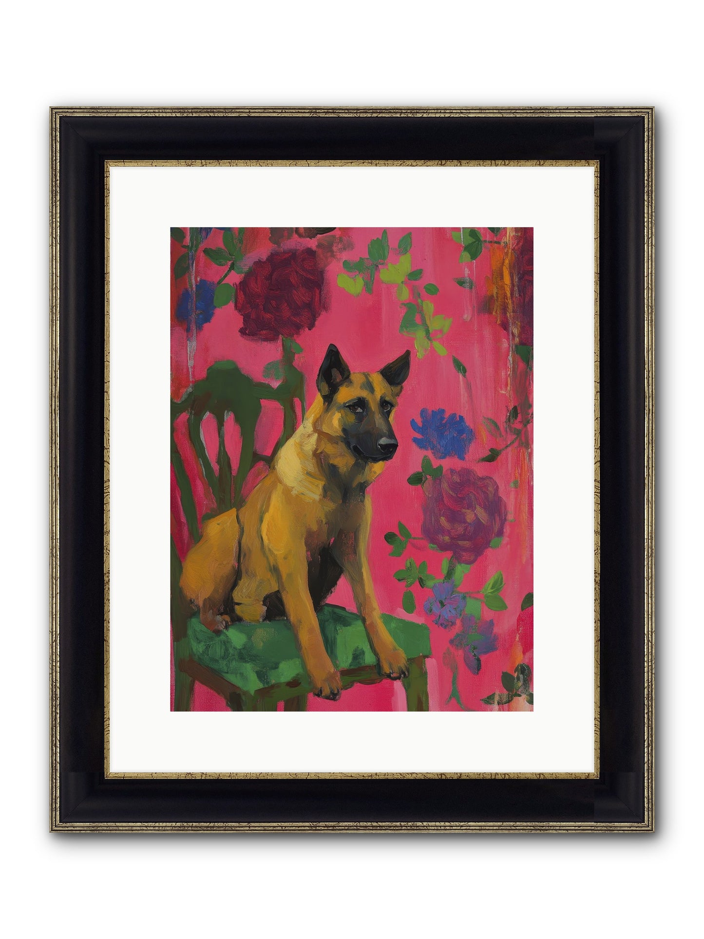 Griffin Framed Print - Black & Gold 12x16