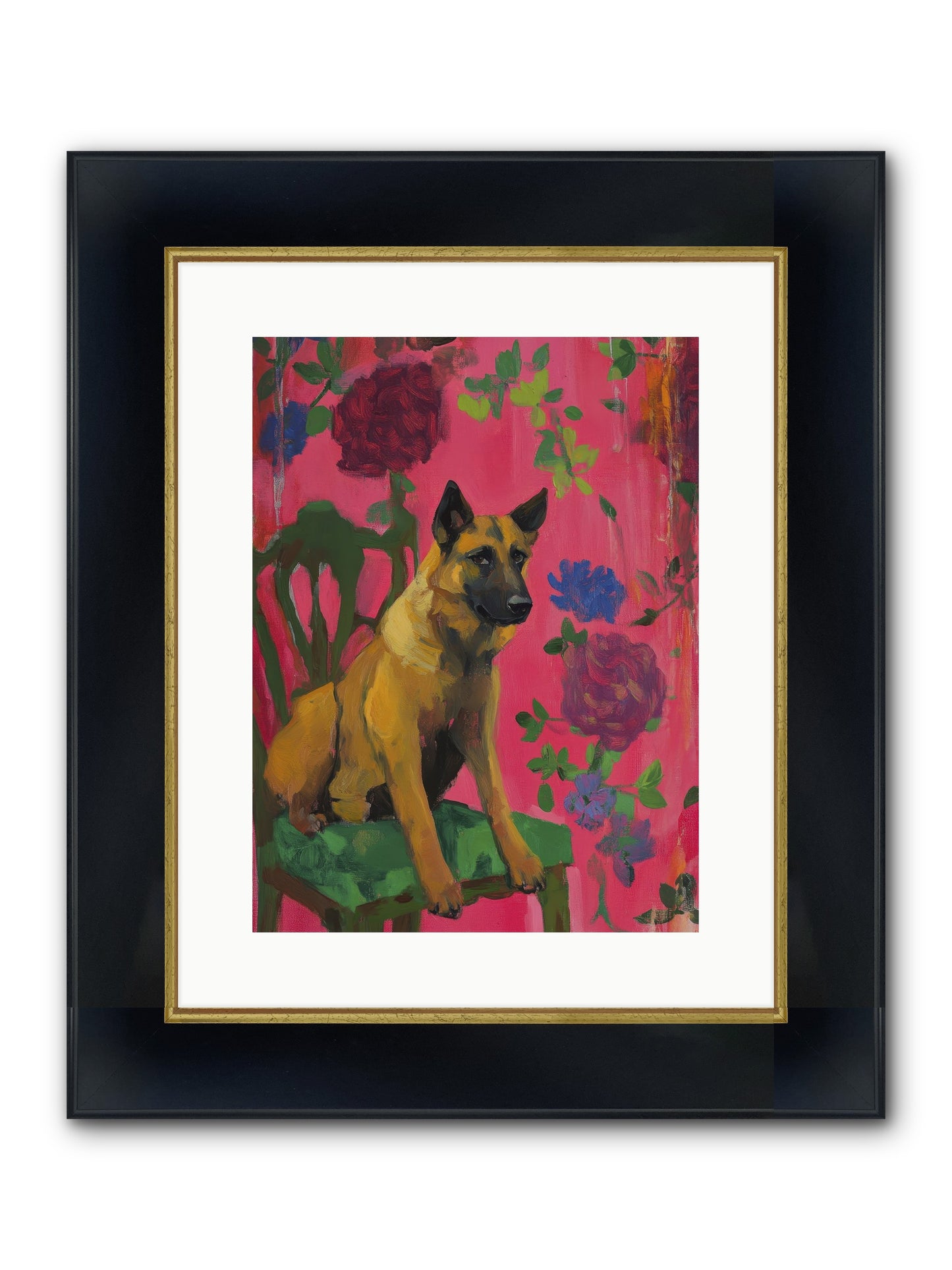 Griffin Framed Print - Wide Black w/Gold 12x16