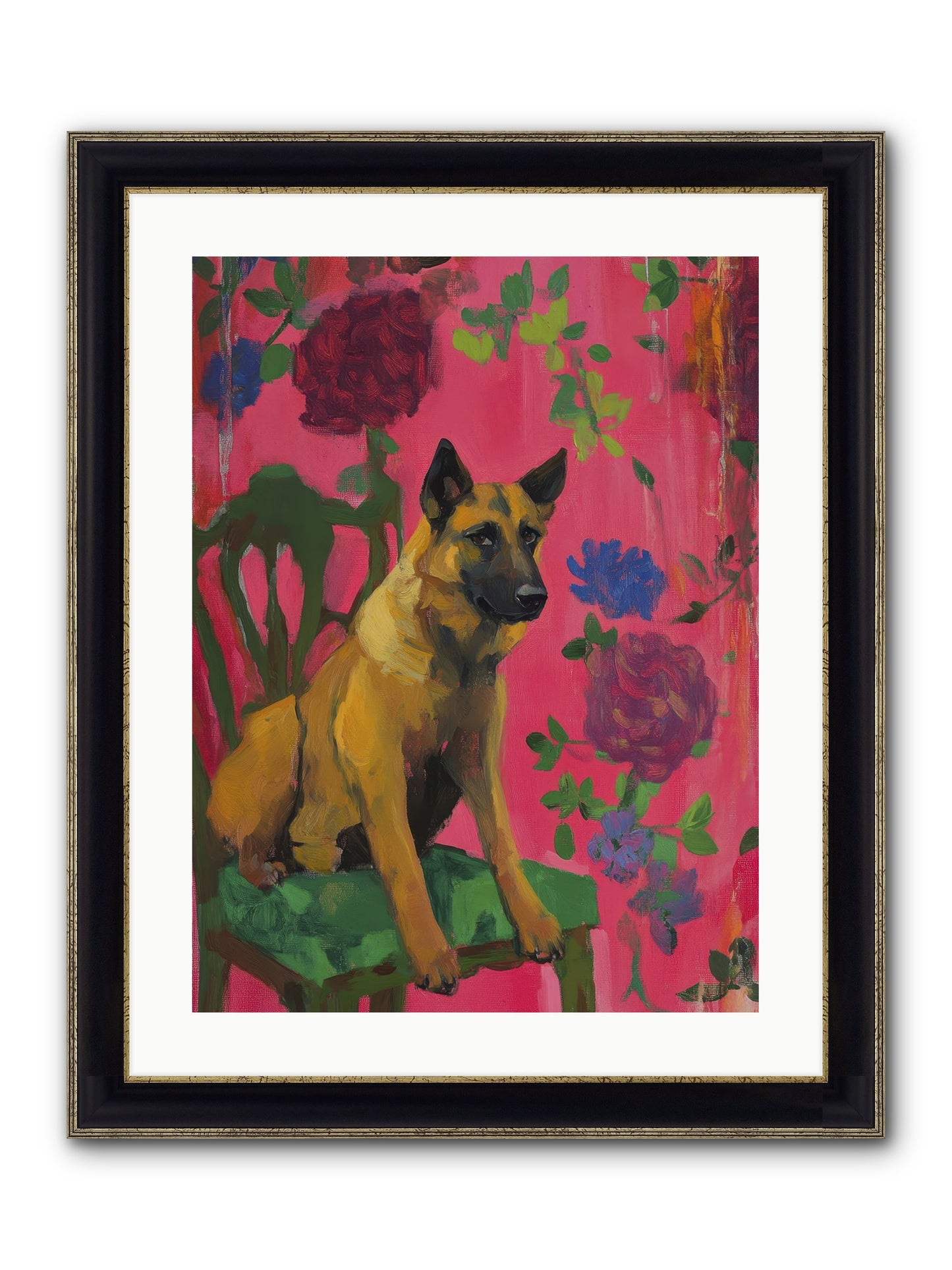 Griffin Framed Print - Black & Gold 18x24