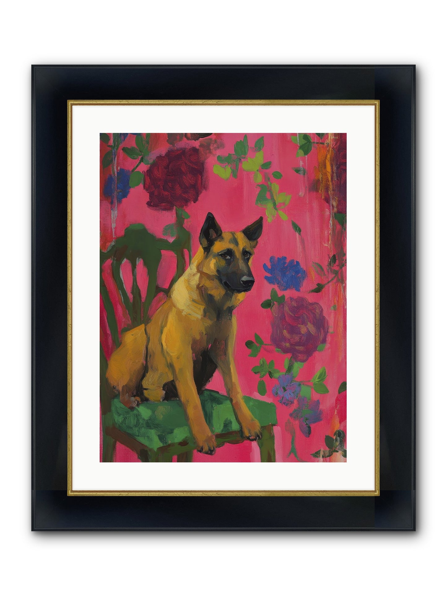 Griffin Framed Print - Wide Black w/Gold 18x24