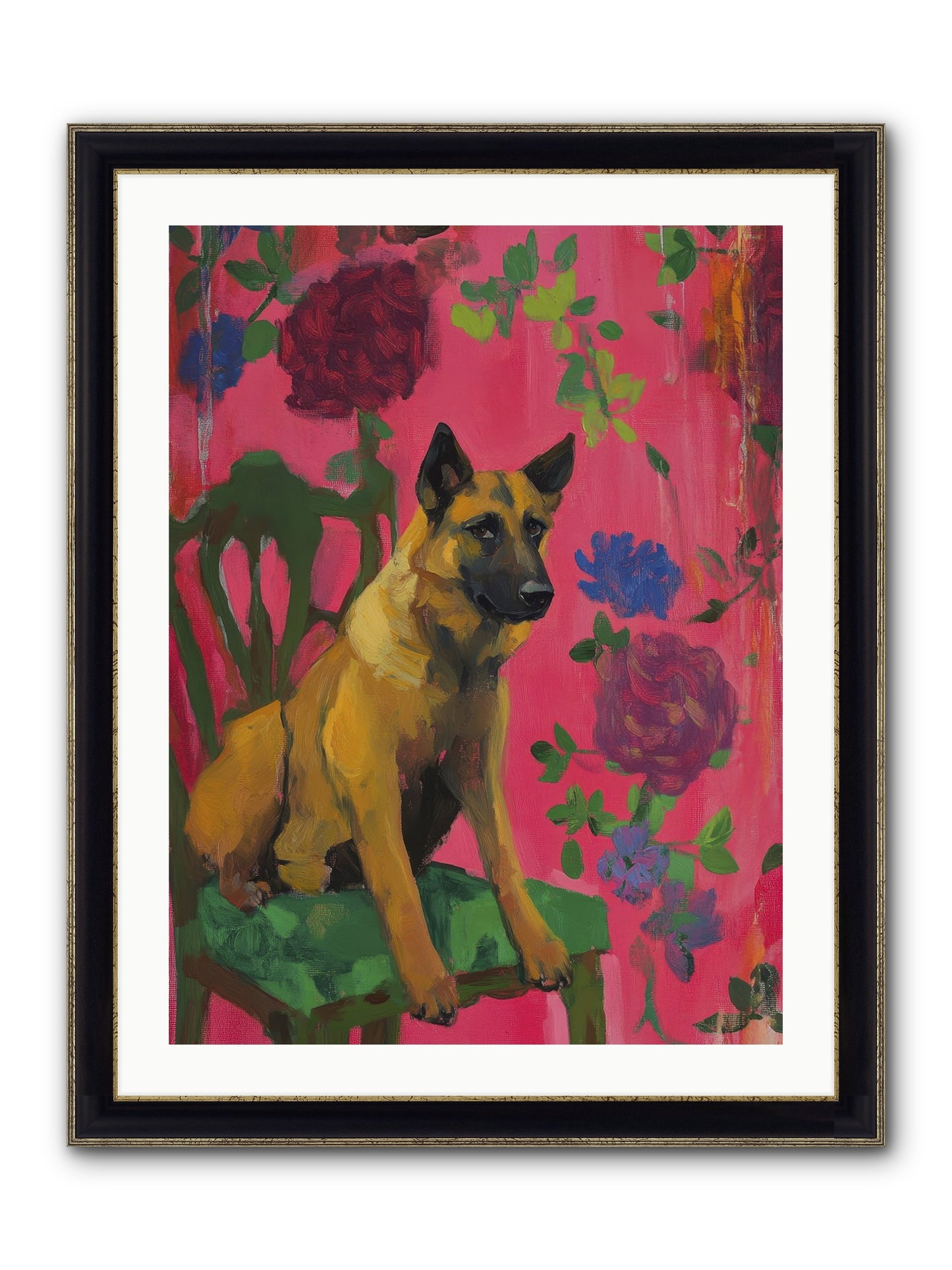 Griffin Framed Print - Black & Gold 24x32