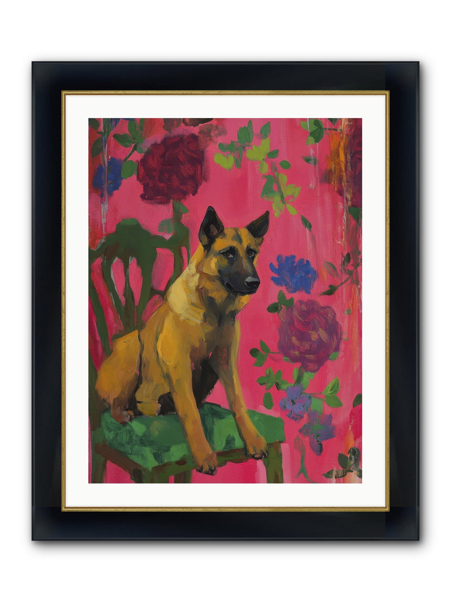 Griffin Framed Print - Wide Black w/Gold 24x32