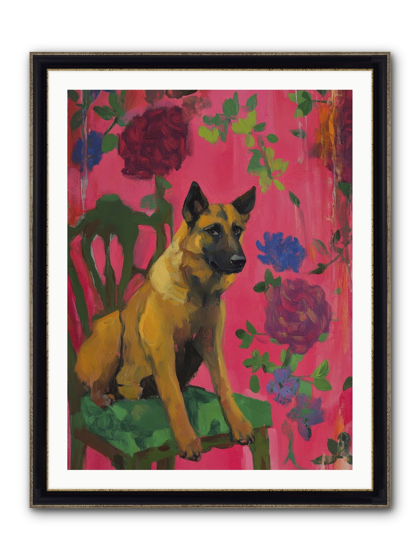 Griffin Framed Print - Black & Gold 30x40