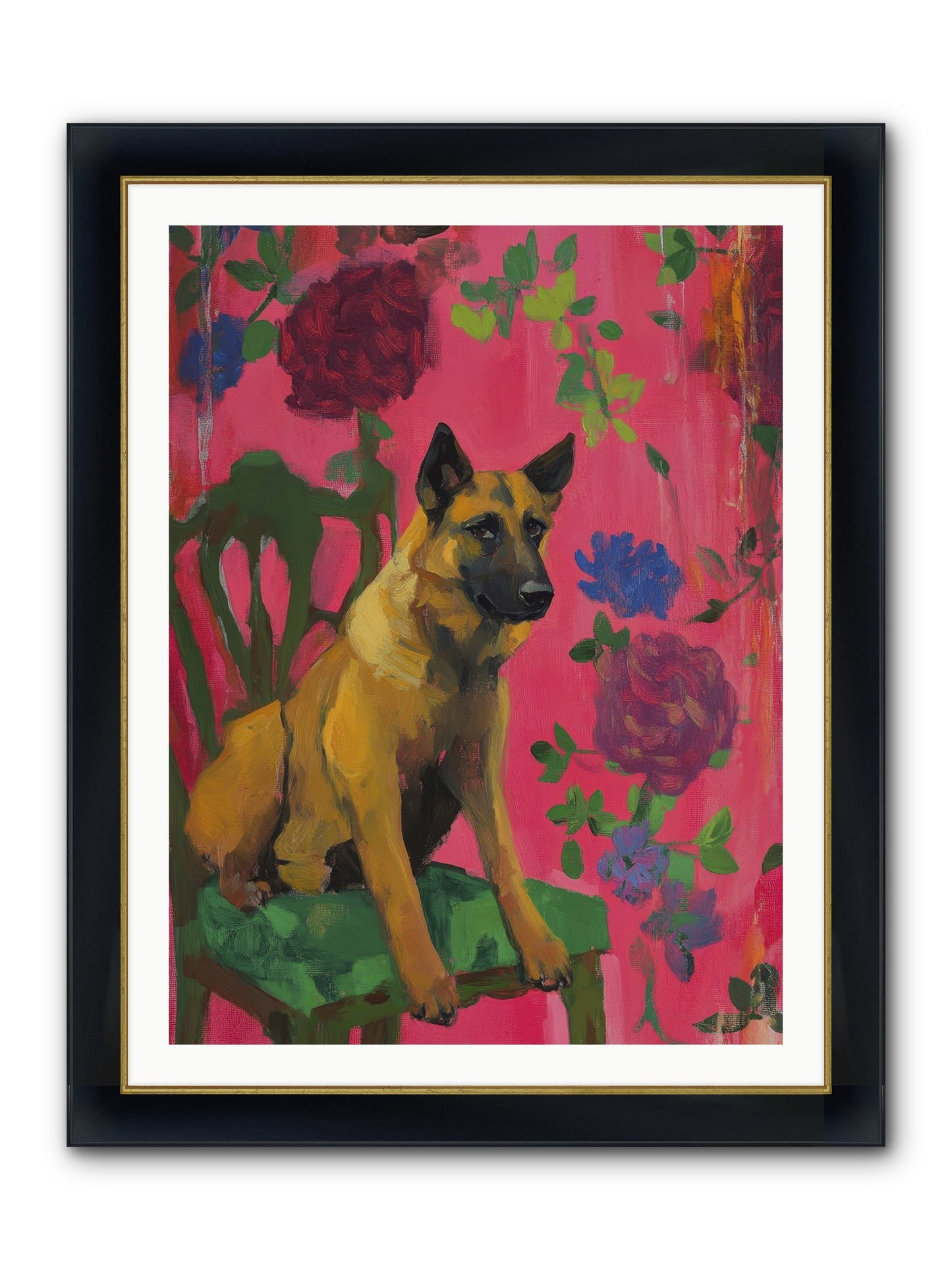 Griffin Framed Print - Wide Black w/Gold 30x40