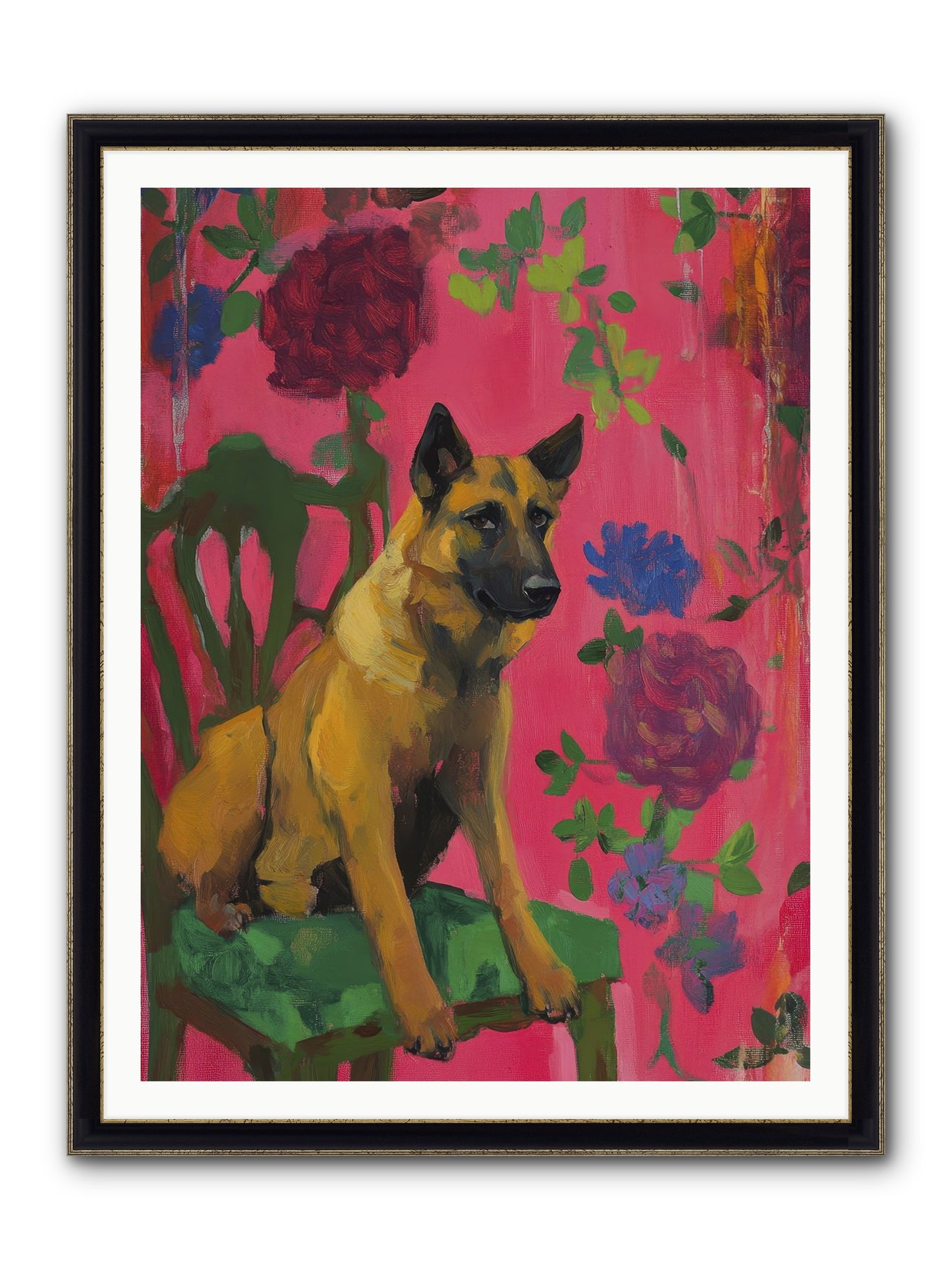 Griffin Framed Print - Black & Gold 36x48