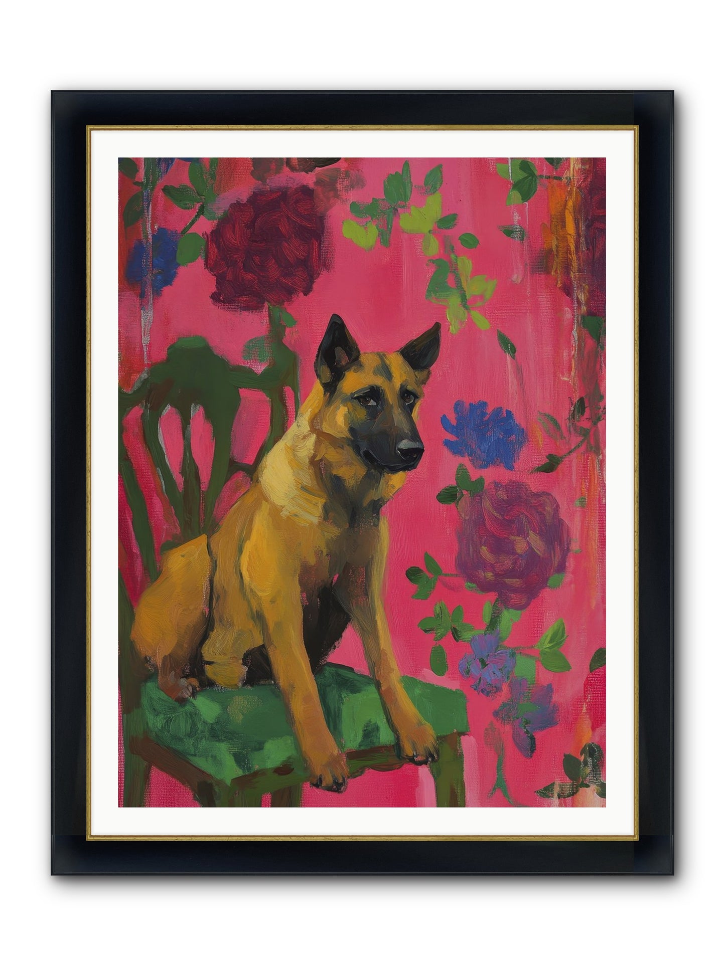 Griffin Framed Print - Wide Black w/Gold 36x48