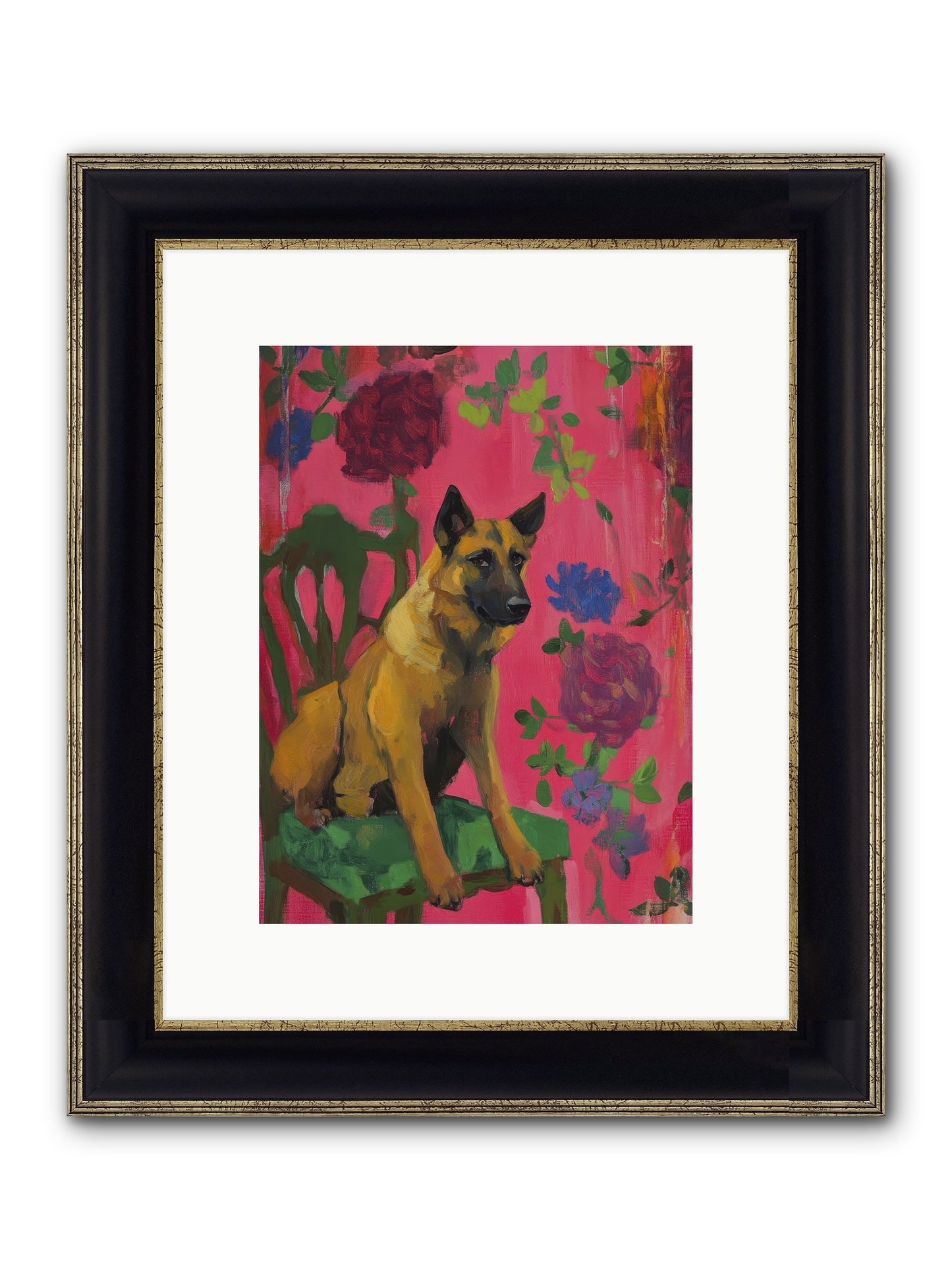 Griffin Framed Print - Black & Gold 9x12