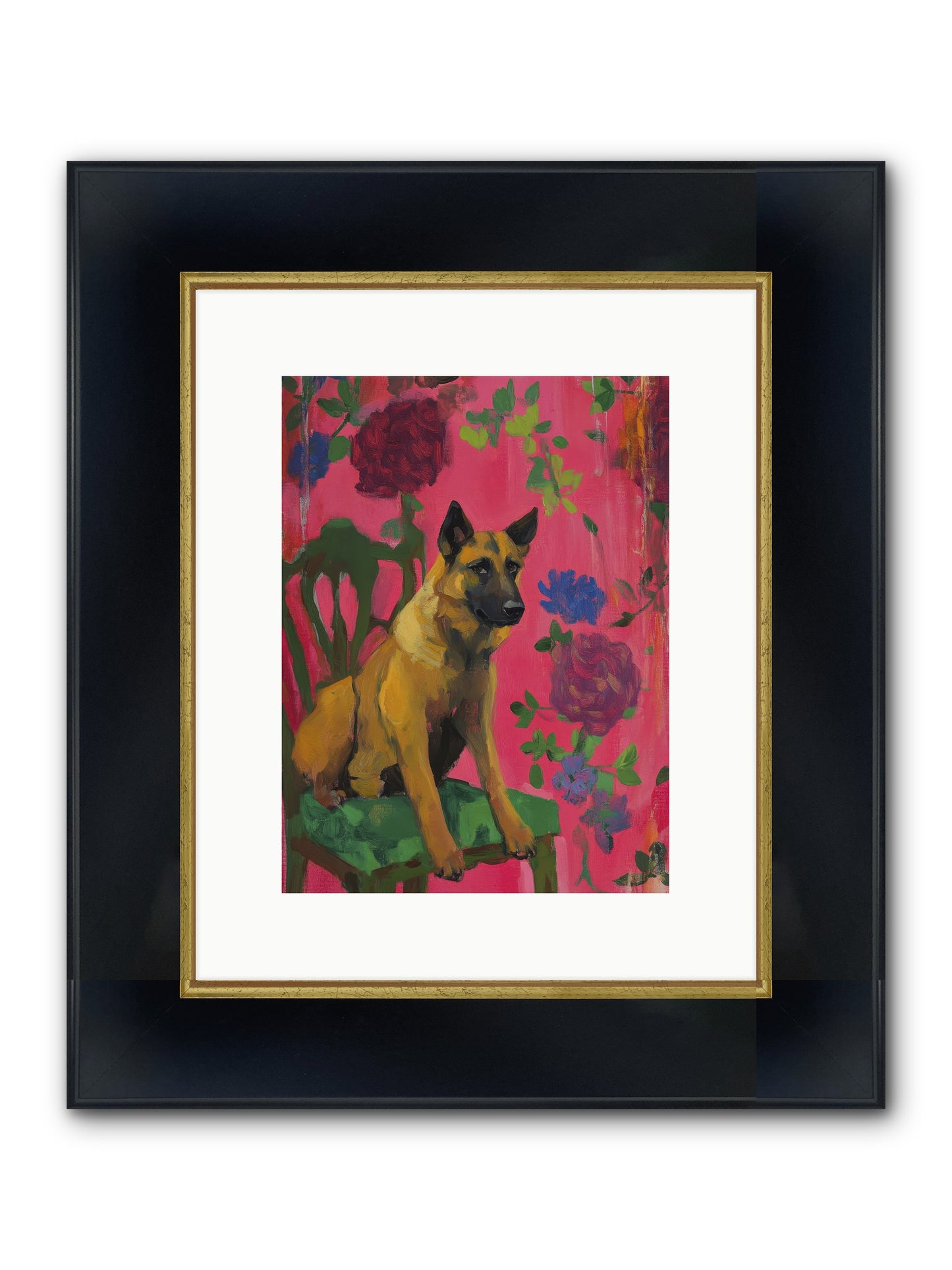 Griffin Framed Print - Wide Black w/Gold 9x12