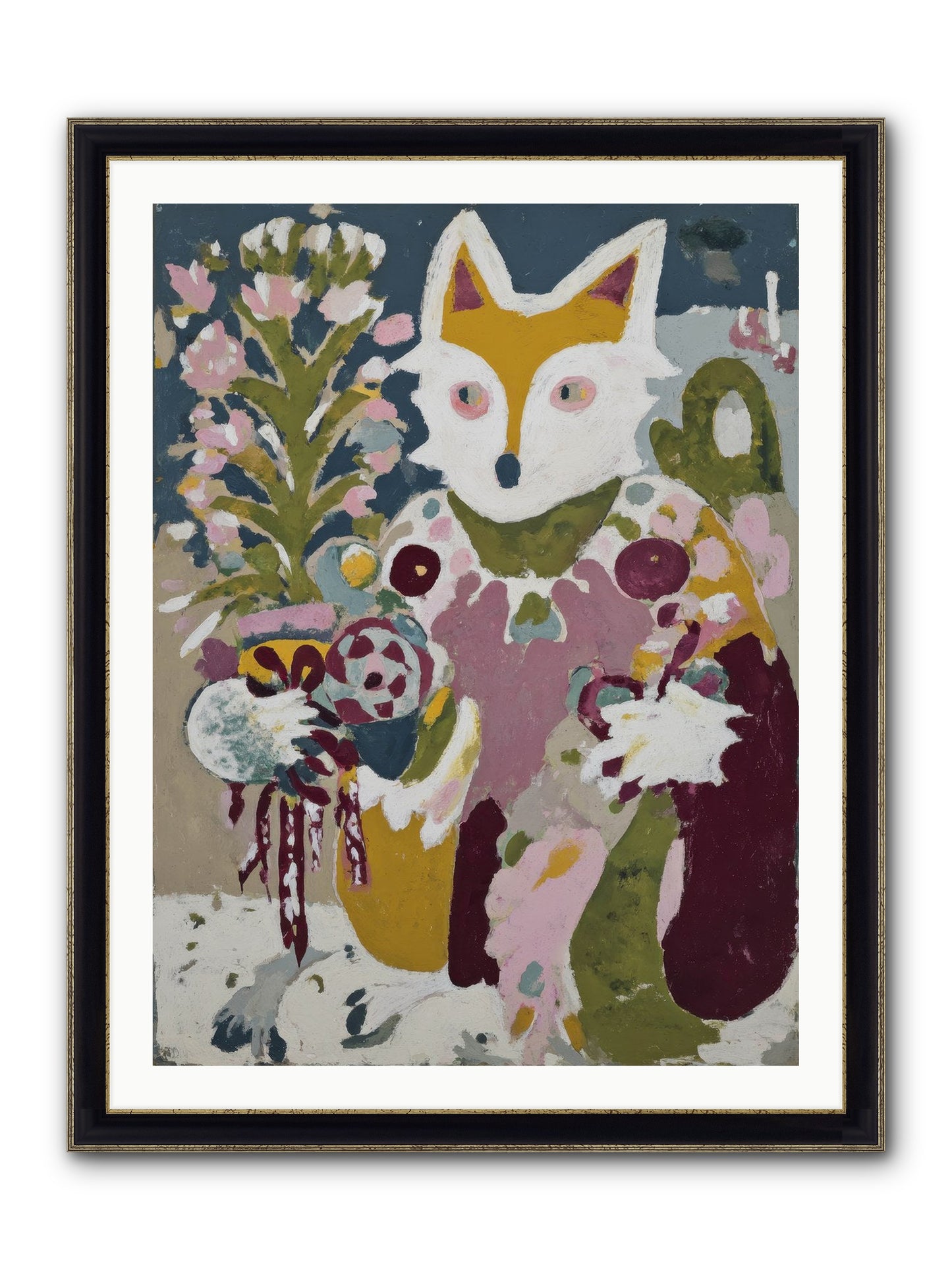 Guardian Of The Glow Framed Print - Black & Gold 30x40