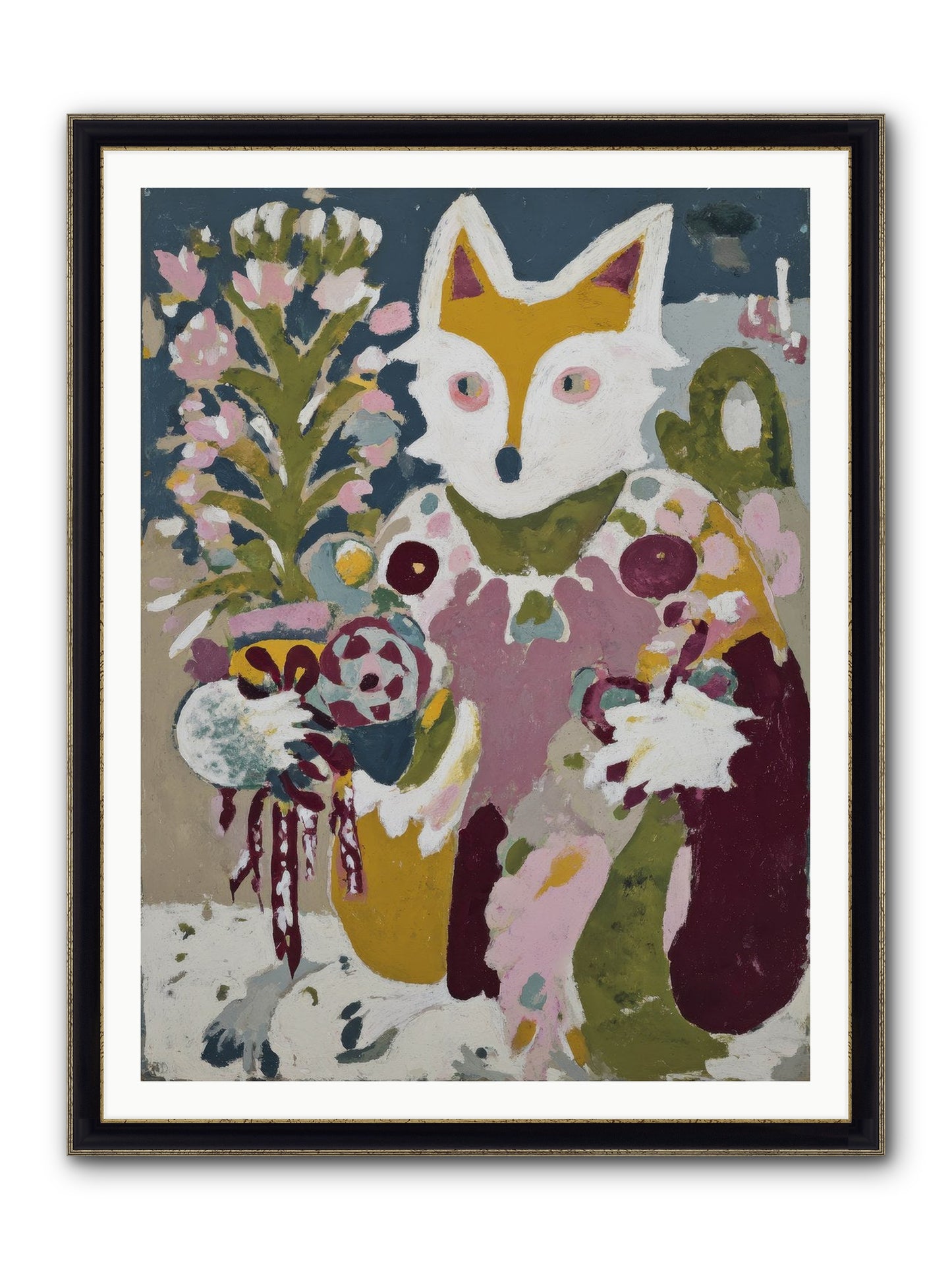 Guardian Of The Glow Framed Print - Black & Gold 36x48
