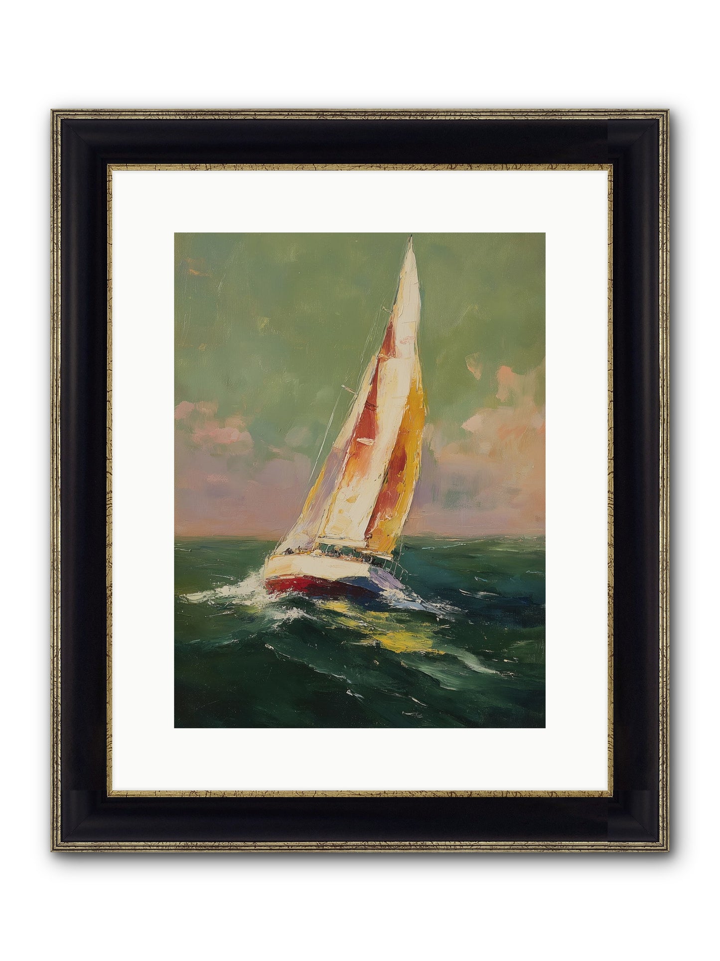 Happiness Pursued Framed Print - Black & Gold 12x16