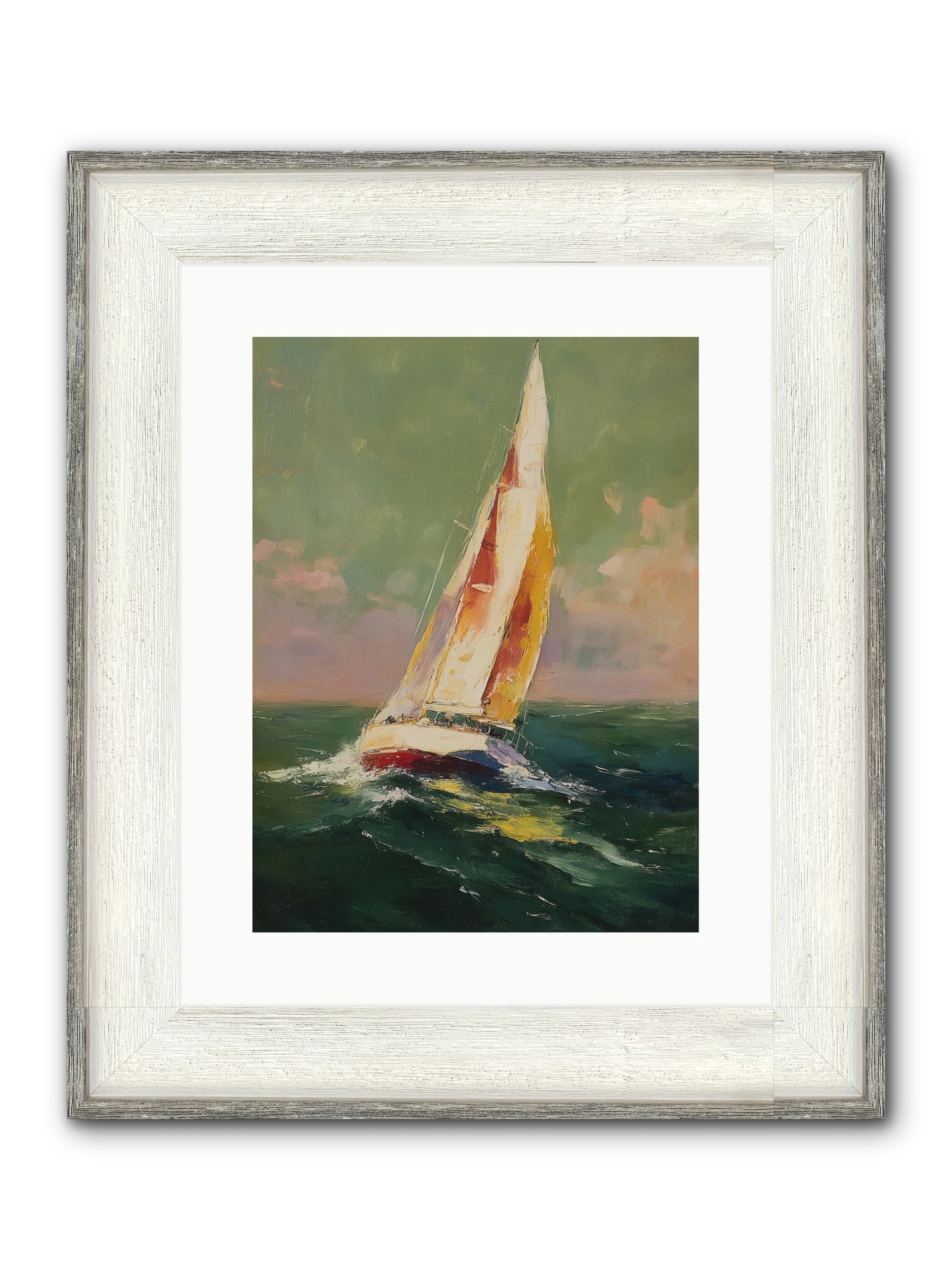 Happiness Pursued Framed Print - Driftwood White 12x16