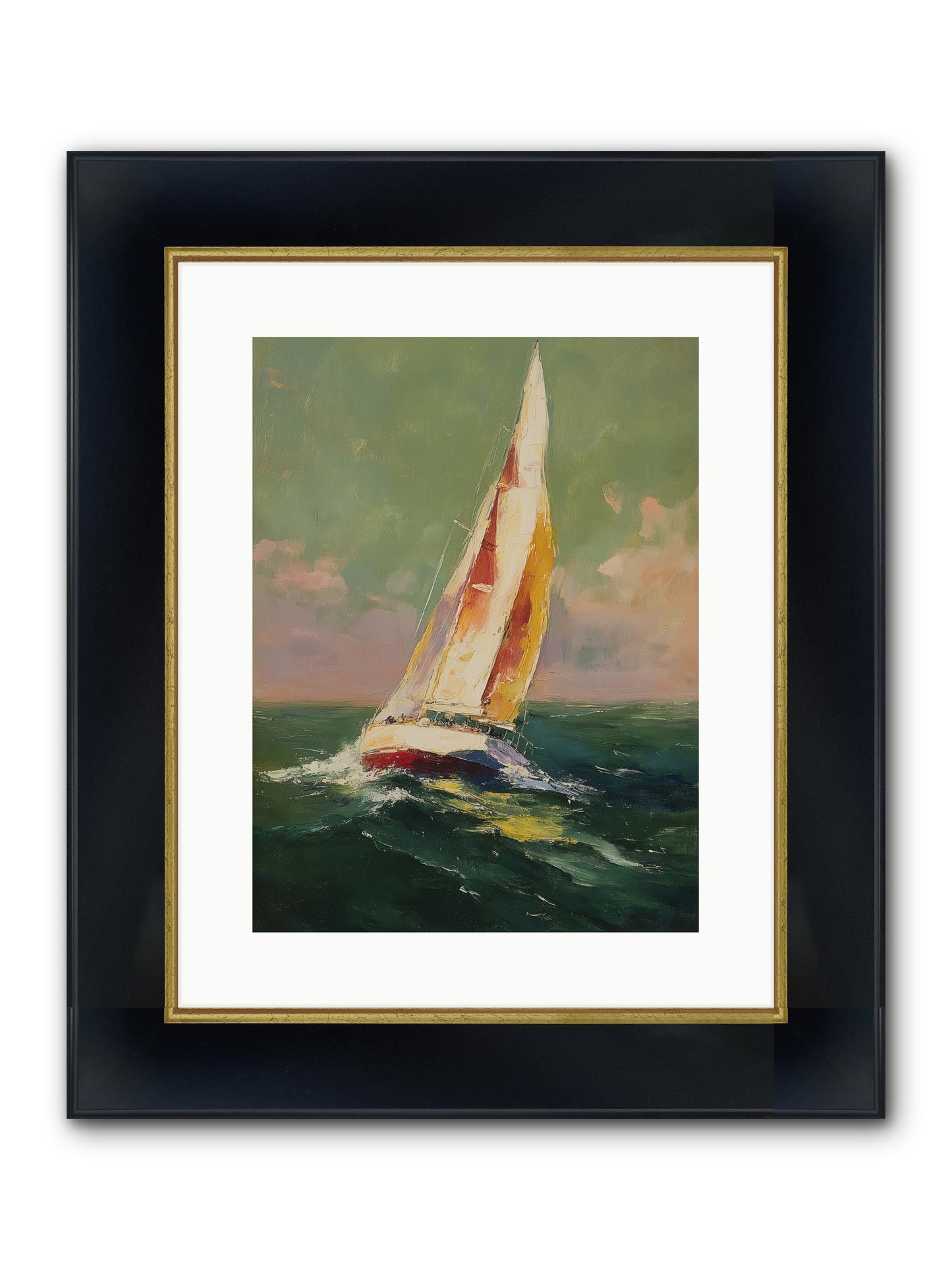 Happiness Pursued Framed Print - Wide Black w/Gold 12x16