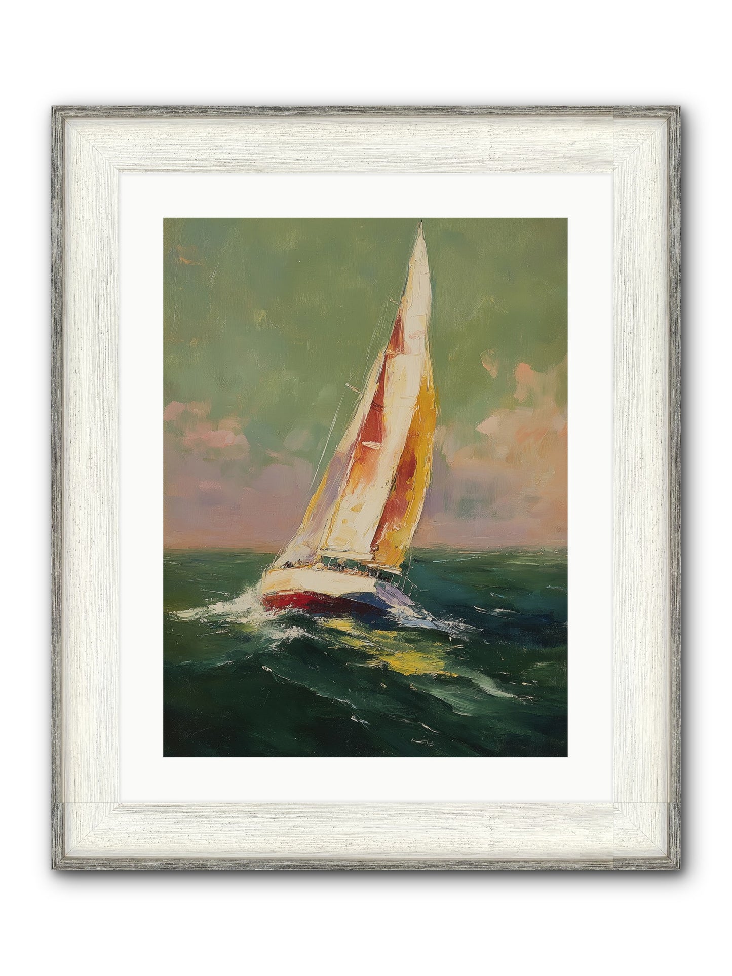 Happiness Pursued Framed Print - Driftwood White 18x24