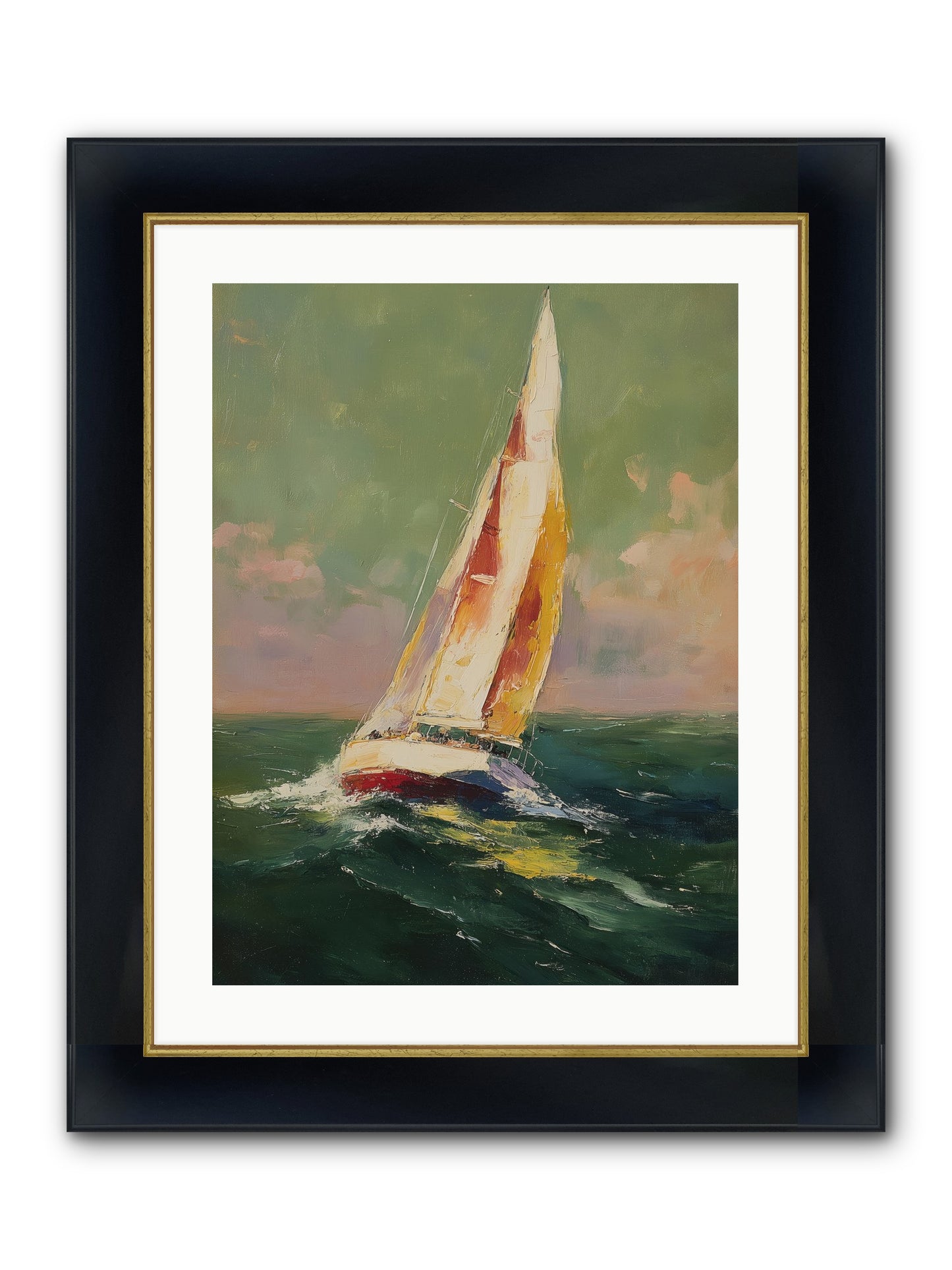 Happiness Pursued Framed Print - Wide Black w/Gold 18x24