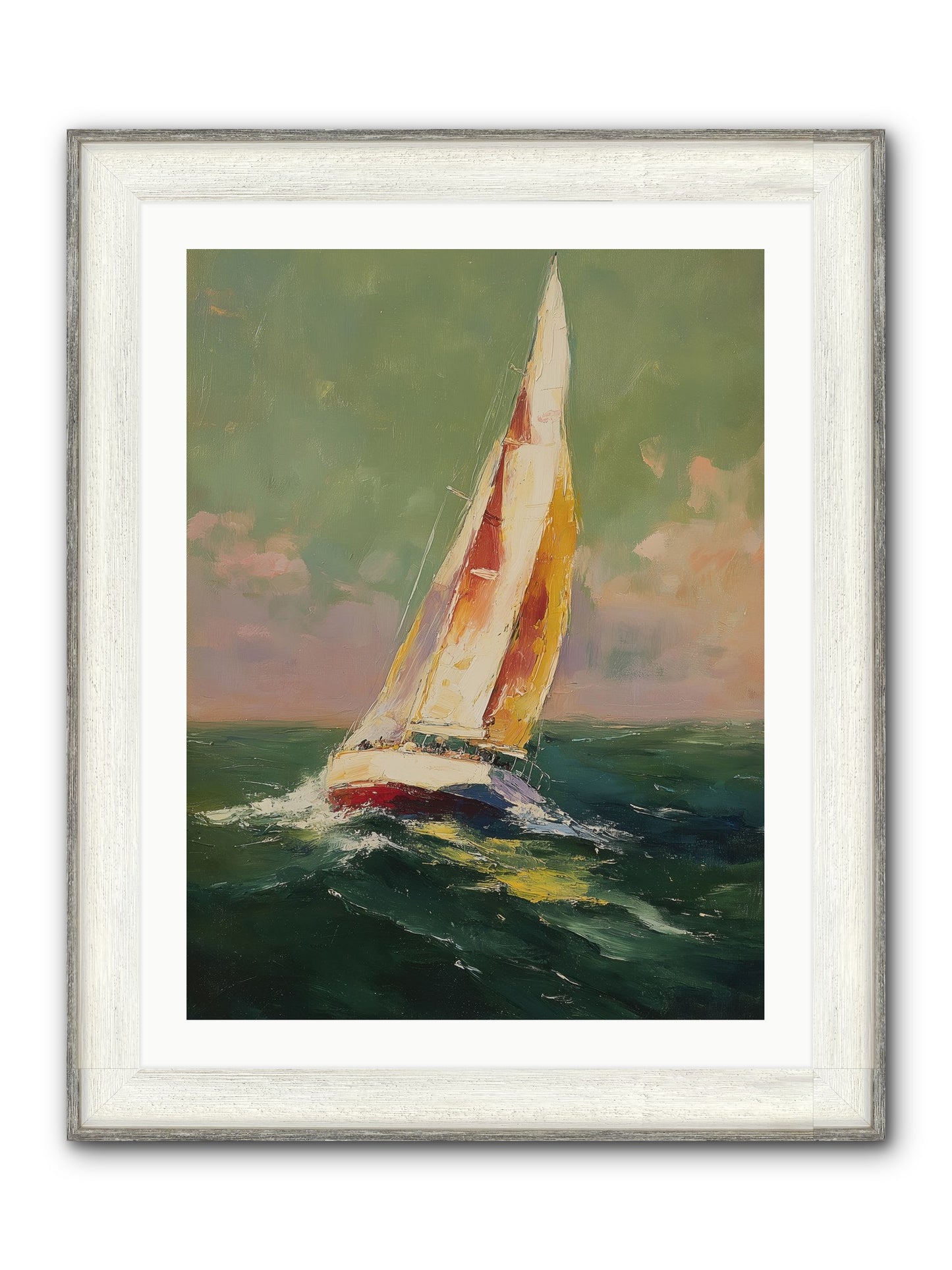 Happiness Pursued Framed Print - Driftwood White 24x32