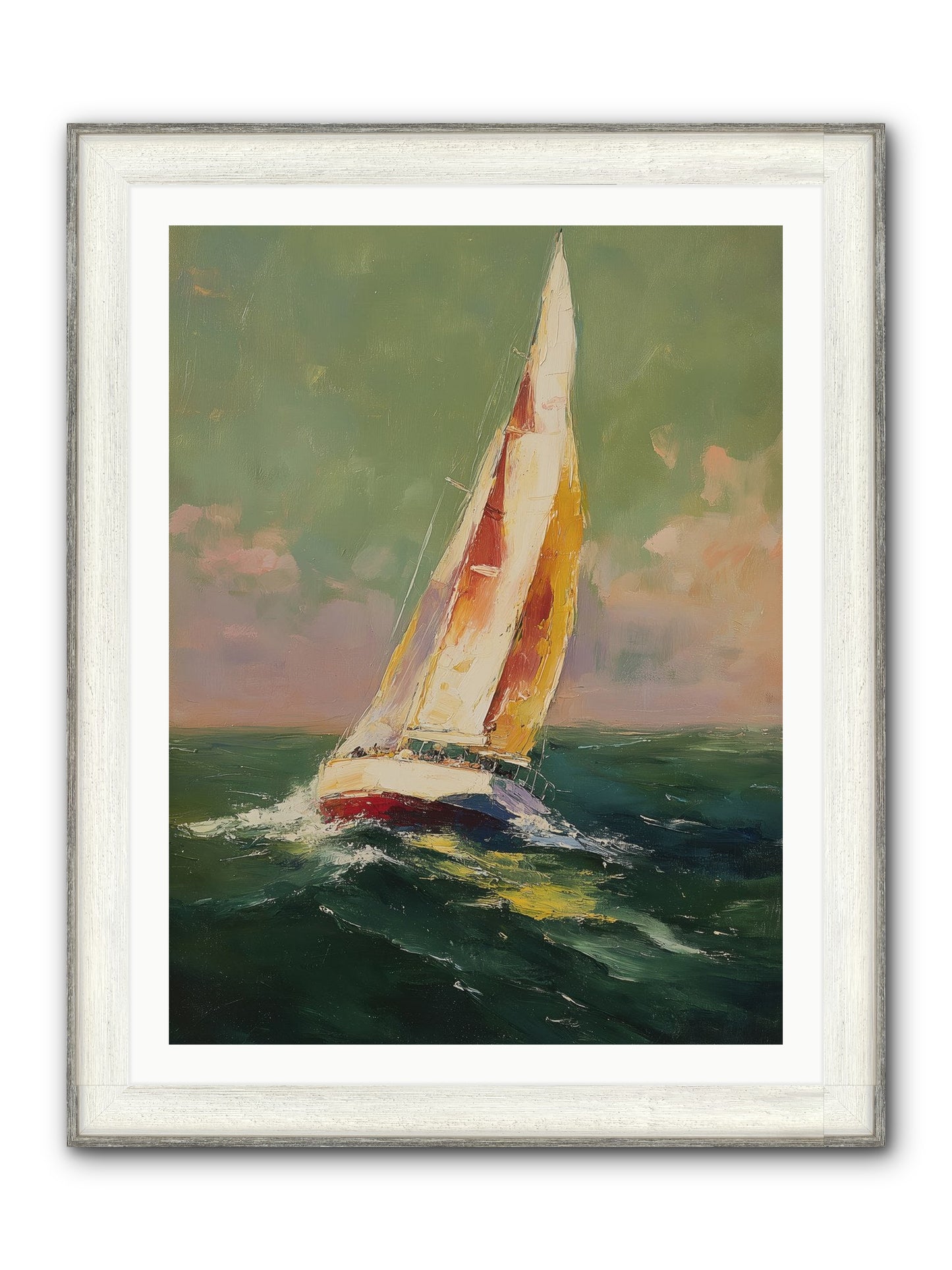 Happiness Pursued Framed Print - Driftwood White 30x40
